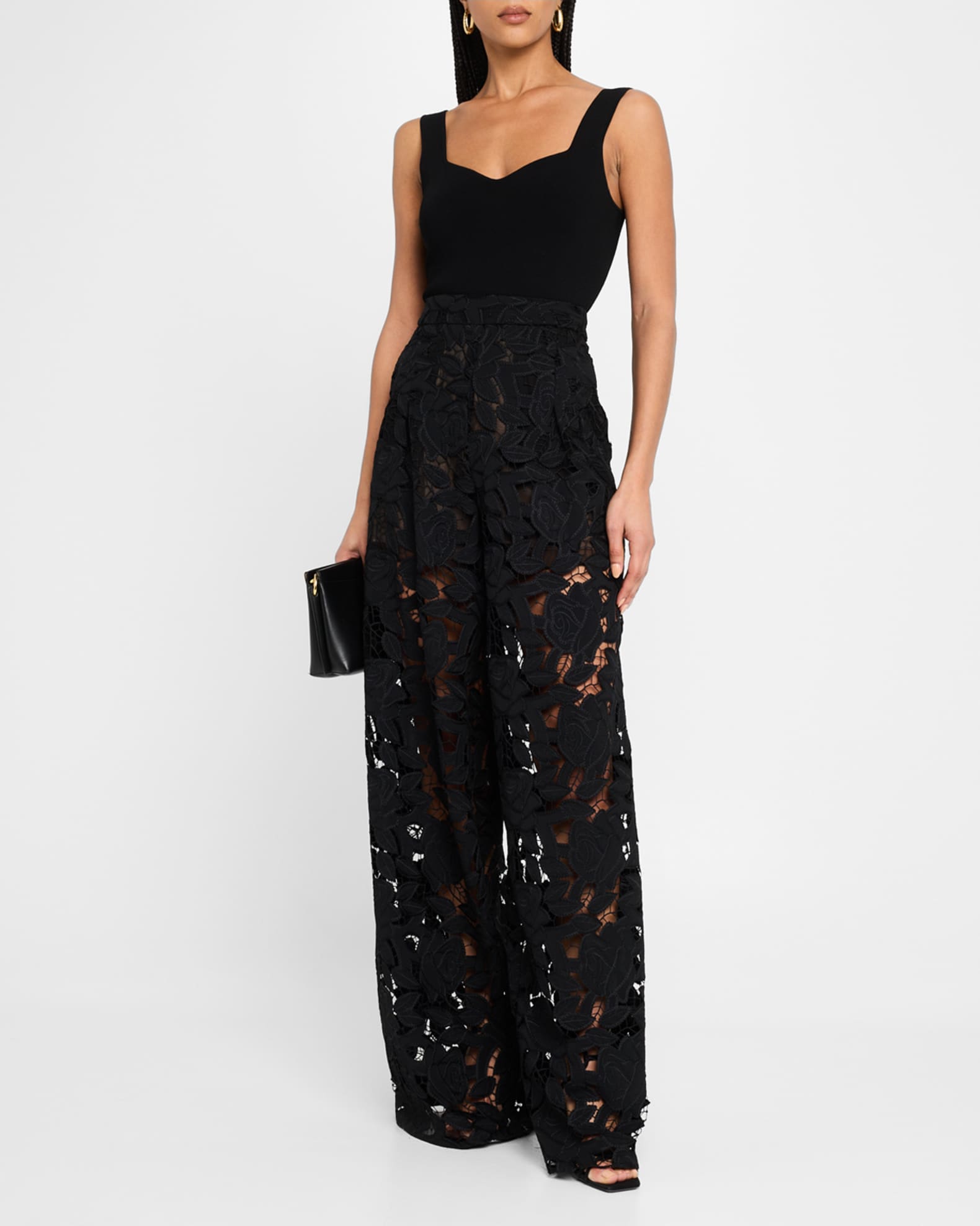 Guipure Lace  Wide Leg Pants 1