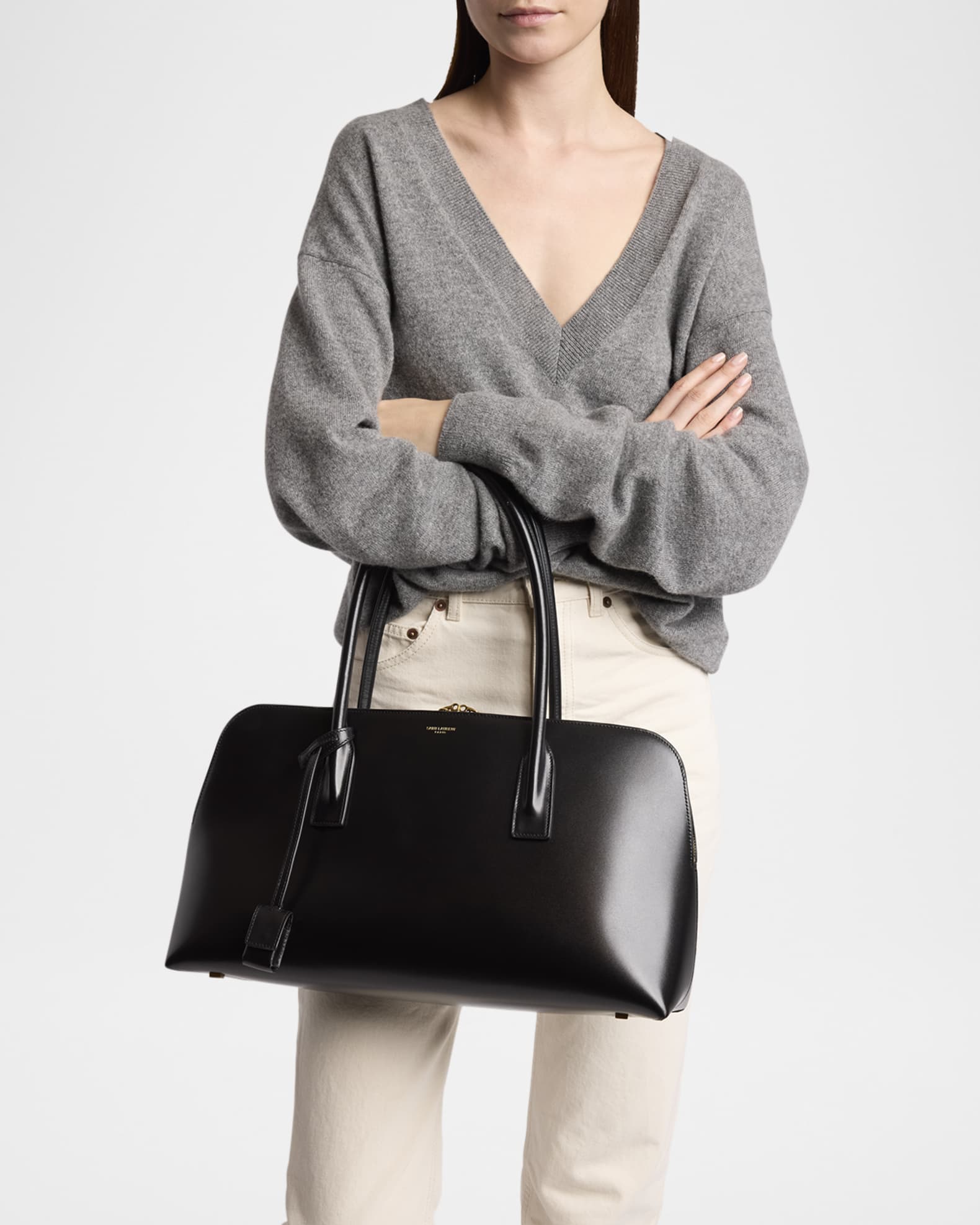 Saint Laurent Sac de Jour Large Bowling Top-Handle Bag in