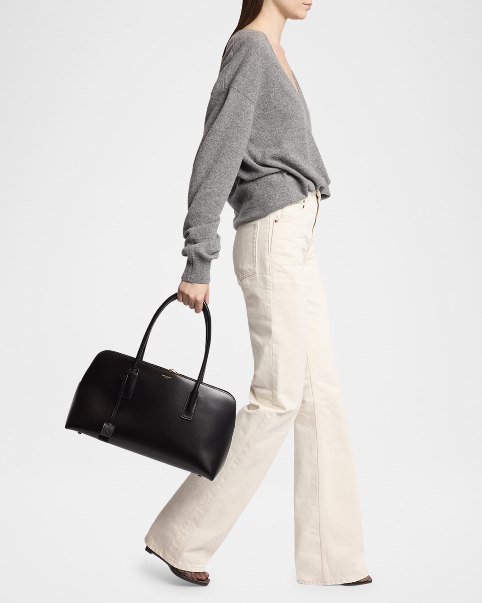 Saint Laurent Sac de Jour Large Bowling Top-Handle Bag in