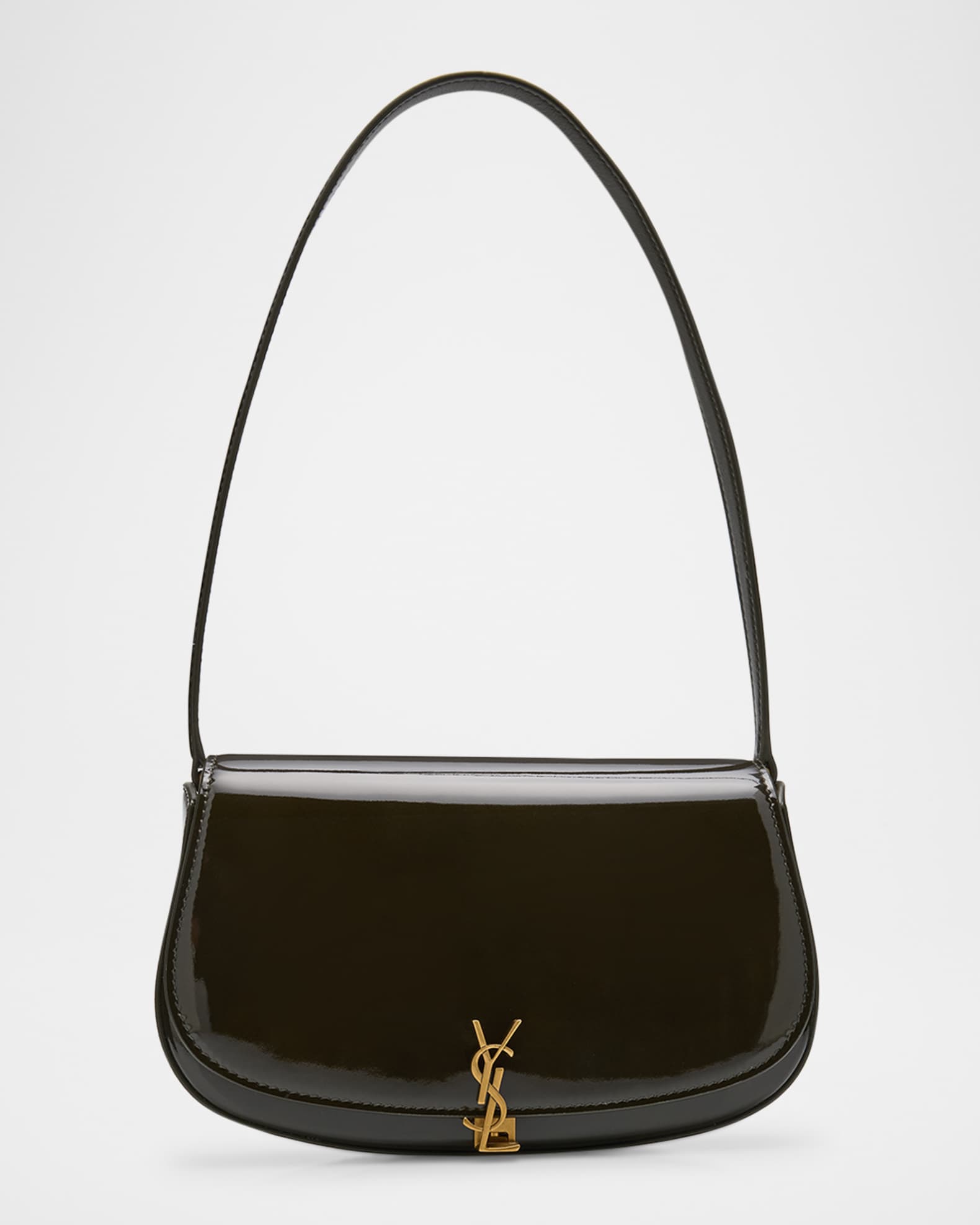 Saint Laurent Mini YSL Flap Shoulder Bag in Patent Leather