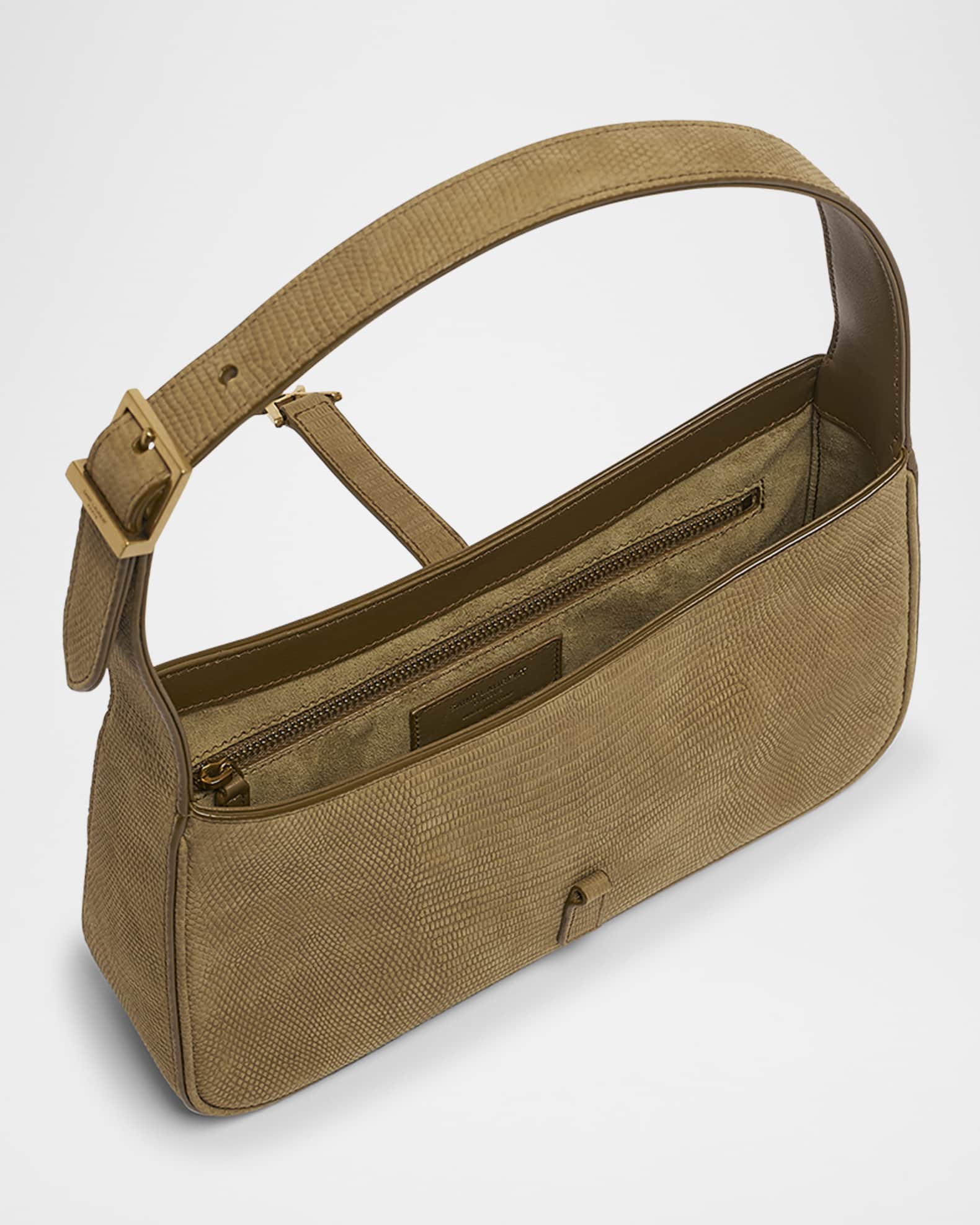 Saint Laurent Le 5 A 7 Shoulder Bag in Lizard-Effect Leather