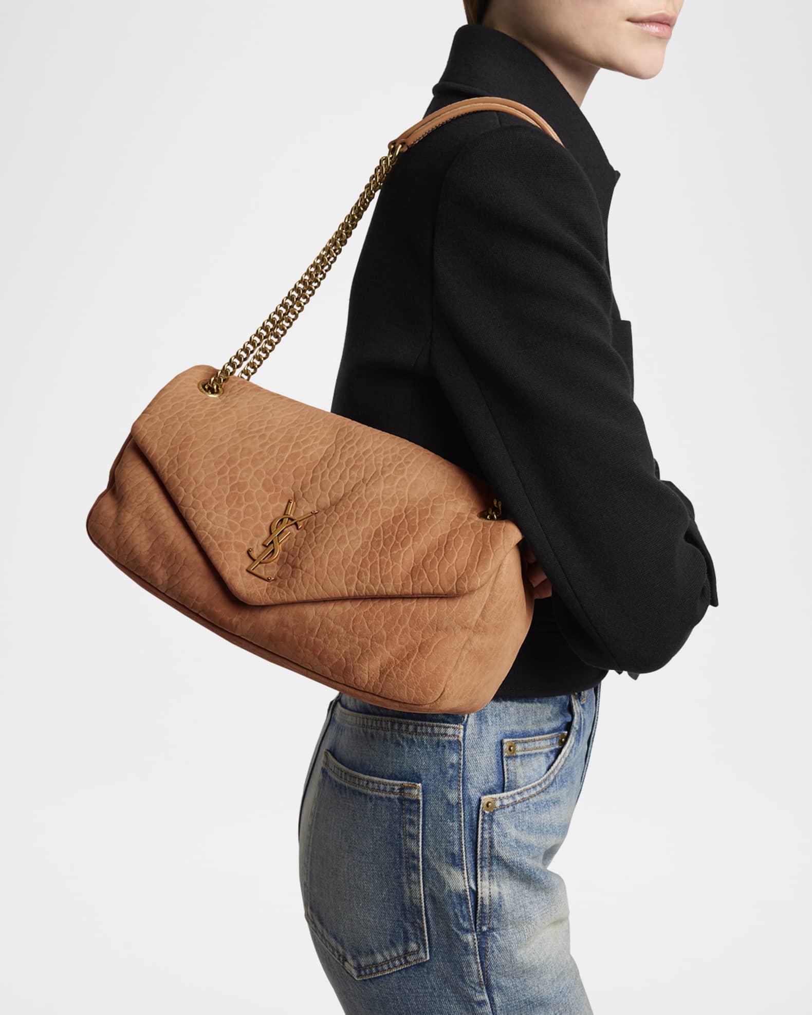 ショルダーバッグ・ポシェット SAINT LAURENT CALYPSO MEDIUM SHOULDER BAG IN GRAINY LEATHER Saint Laurent Calypso Medium YSL Shoulder Bag in Grained