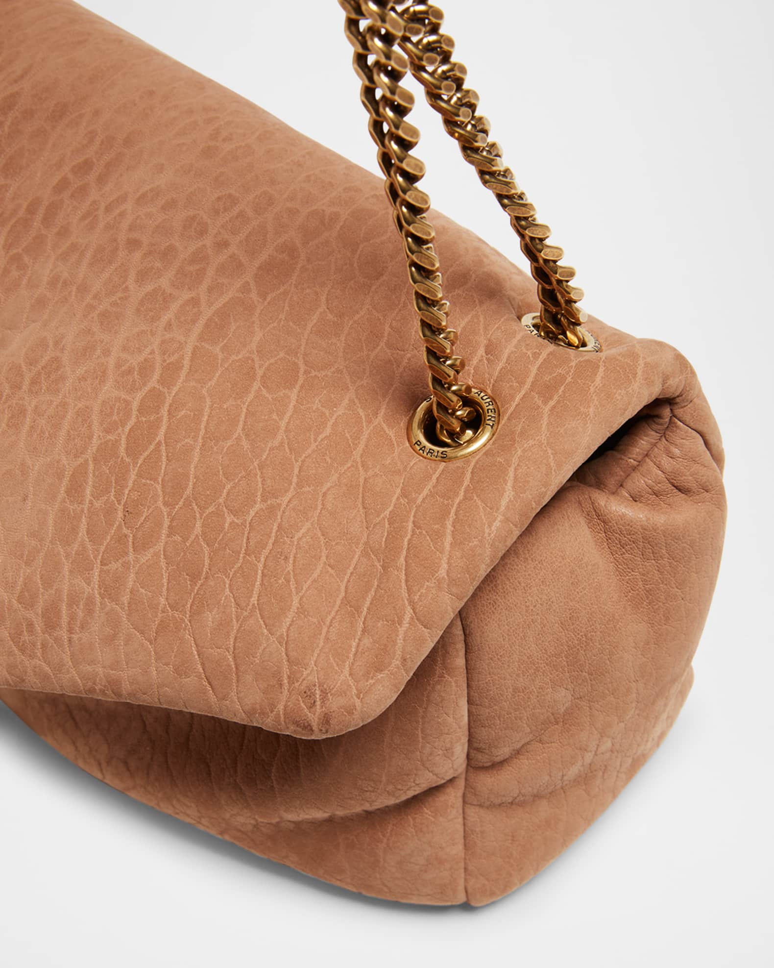 Saint Laurent Calypso Medium YSL Shoulder Bag in Grained Nubuck Leather ...