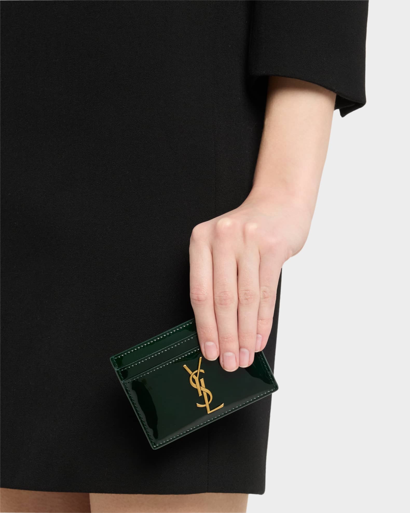 Saint Laurent YSL Card Holder in Patent Leather | Neiman Marcus
