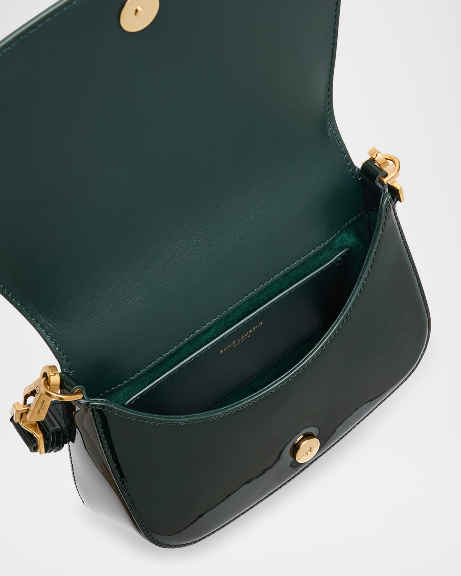 YSL Flap Top-Handle Bag in Patent Leather  1