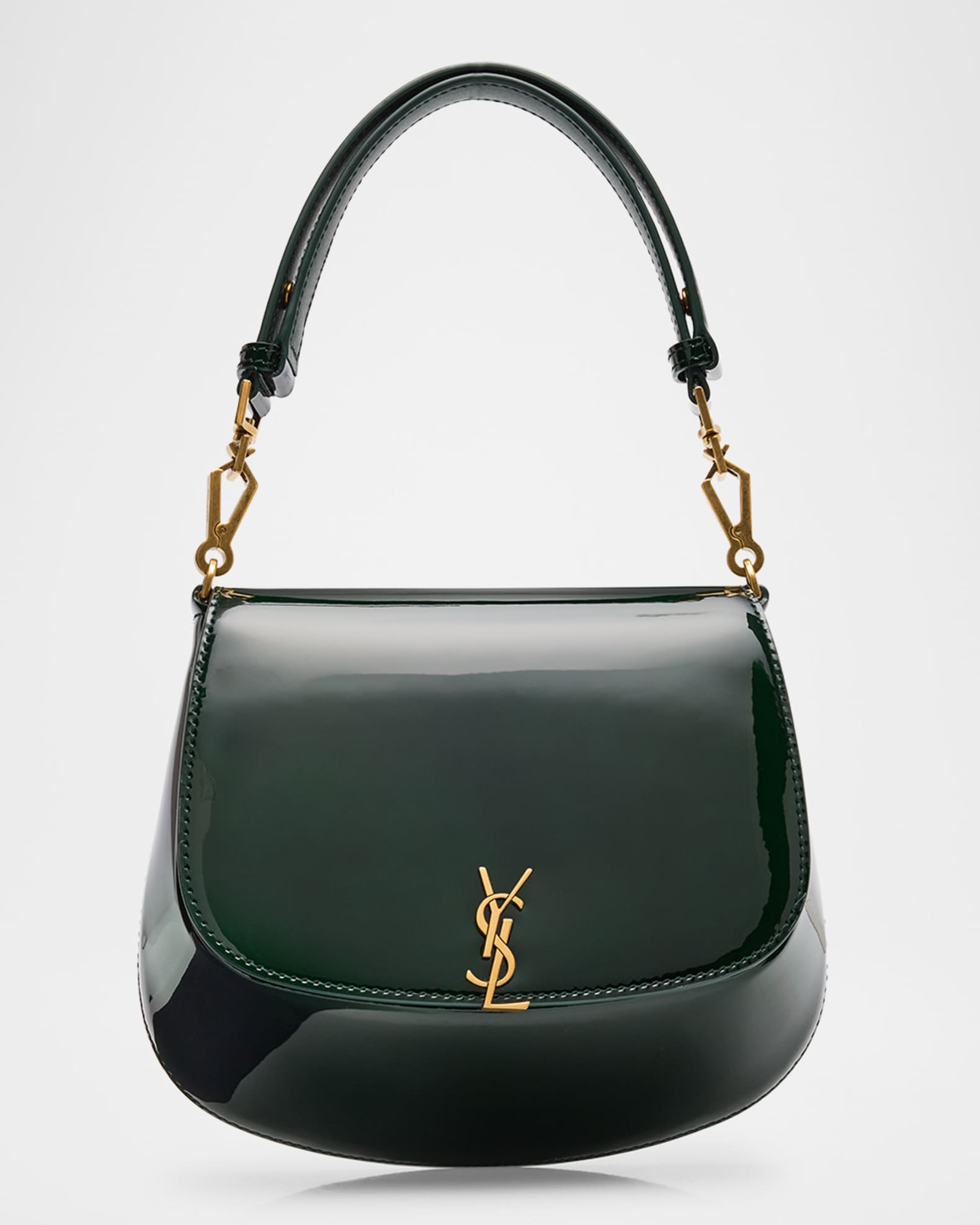 YSL Flap Top-Handle Bag in Patent Leather  0