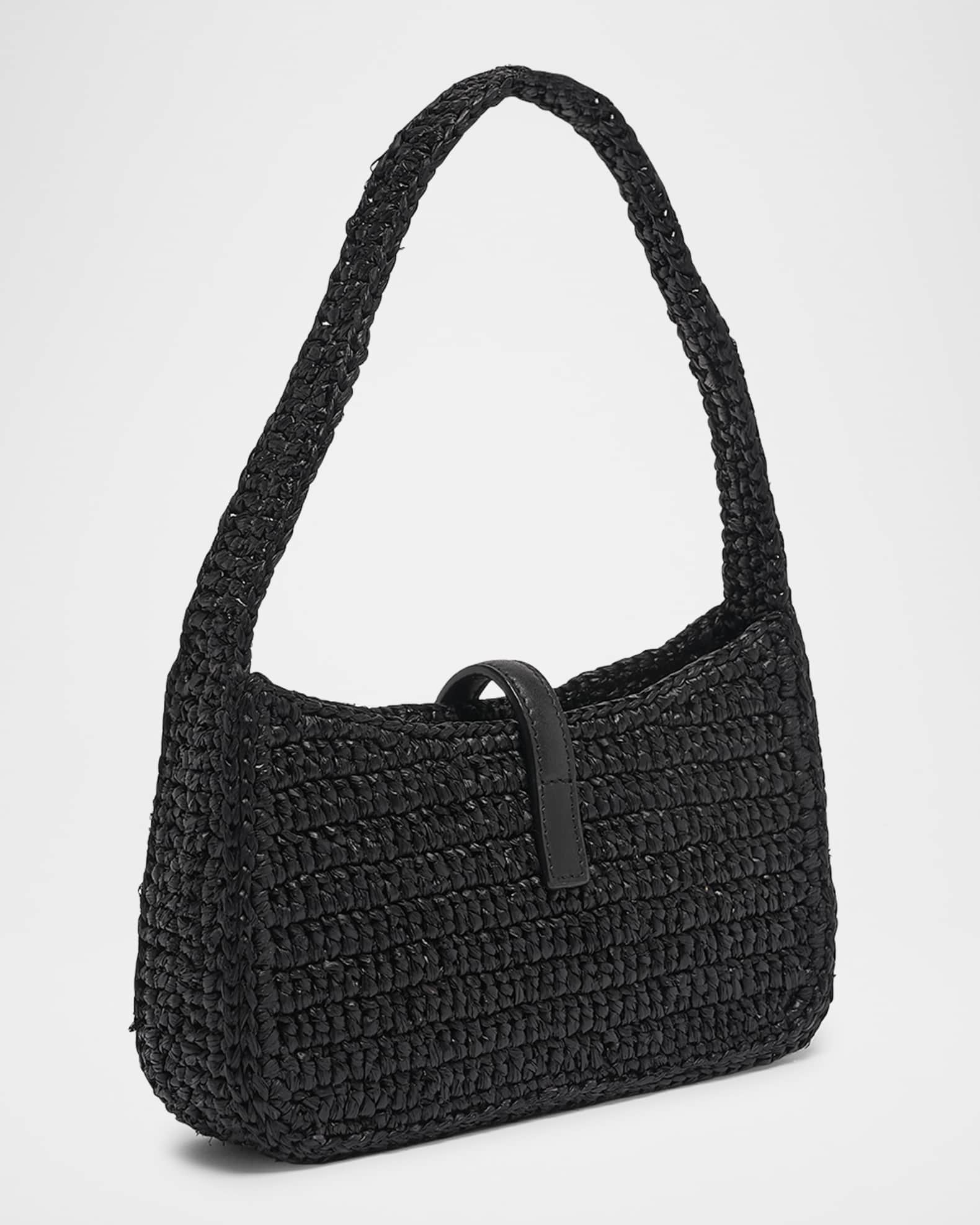 Saint Laurent Le 5 A 7 Mini YSL Shoulder Bag in Raffia