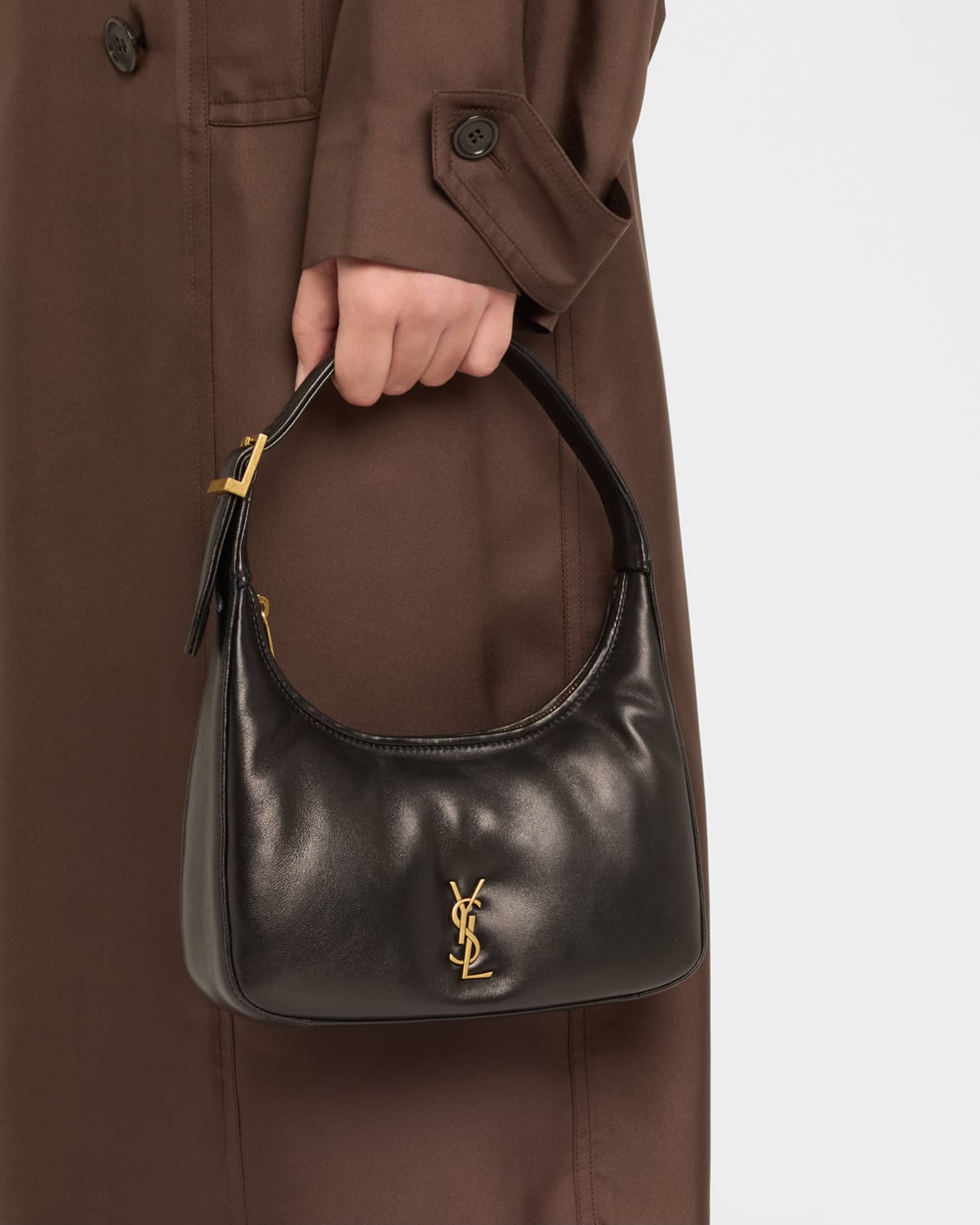 Calypso Mini YSL Shoulder Bag in Plunged Lambskin  1