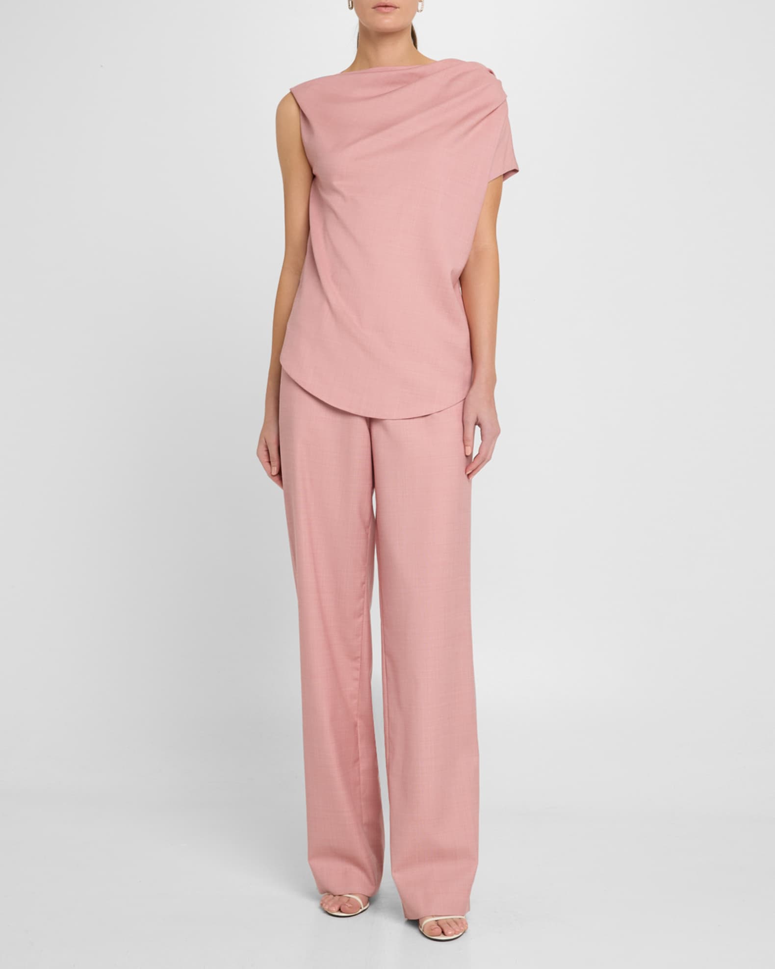 Cove Pleated Elastic Waistband Wool Pants 1