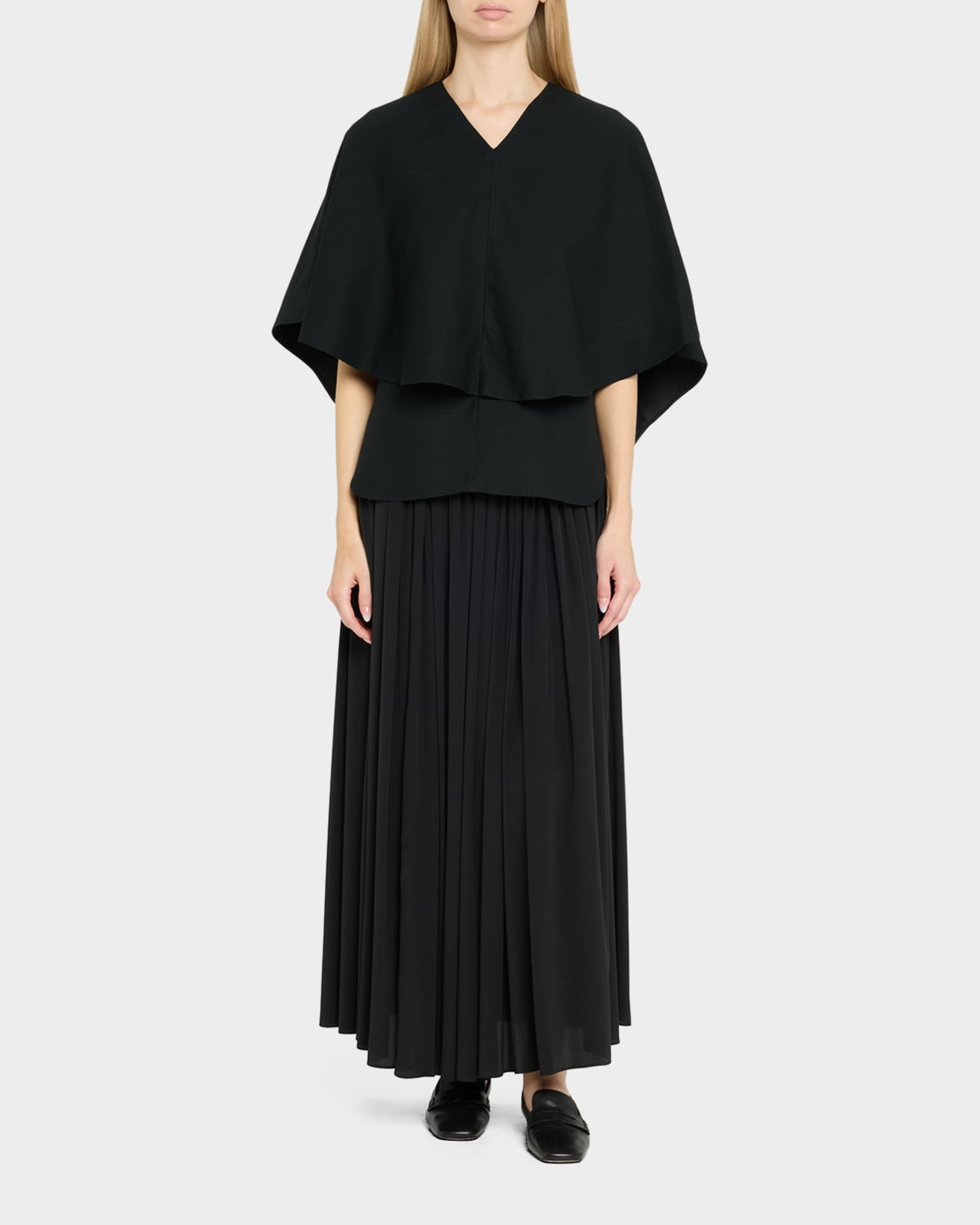Arona V-Neck Cape Blouse 1
