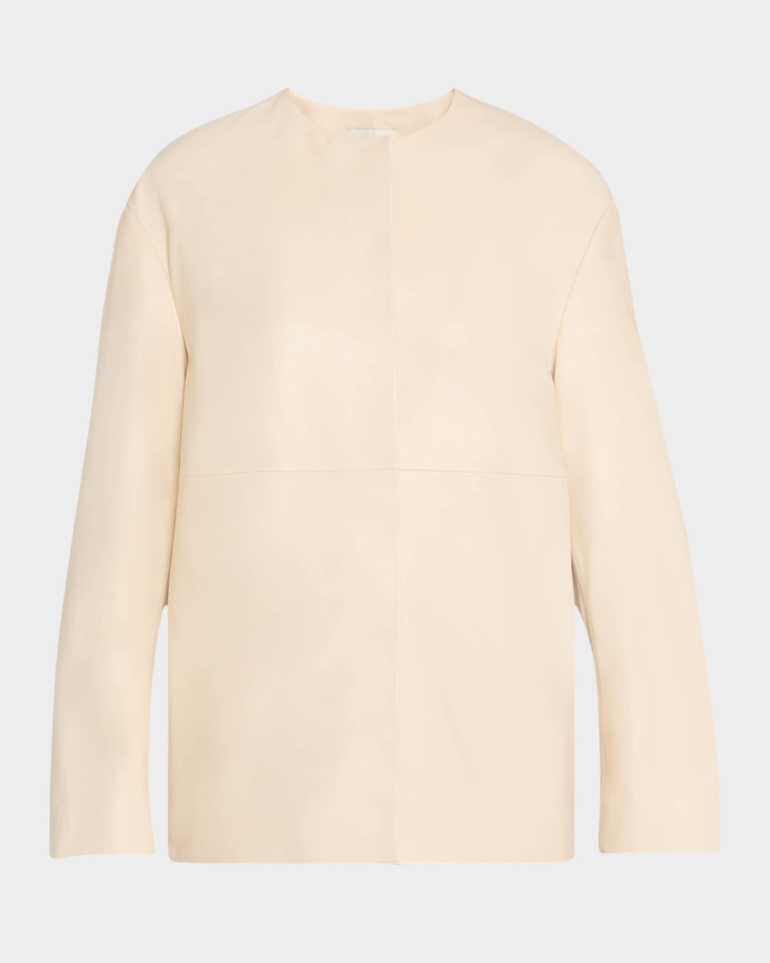 Atalia Paneled Leather Coat 0