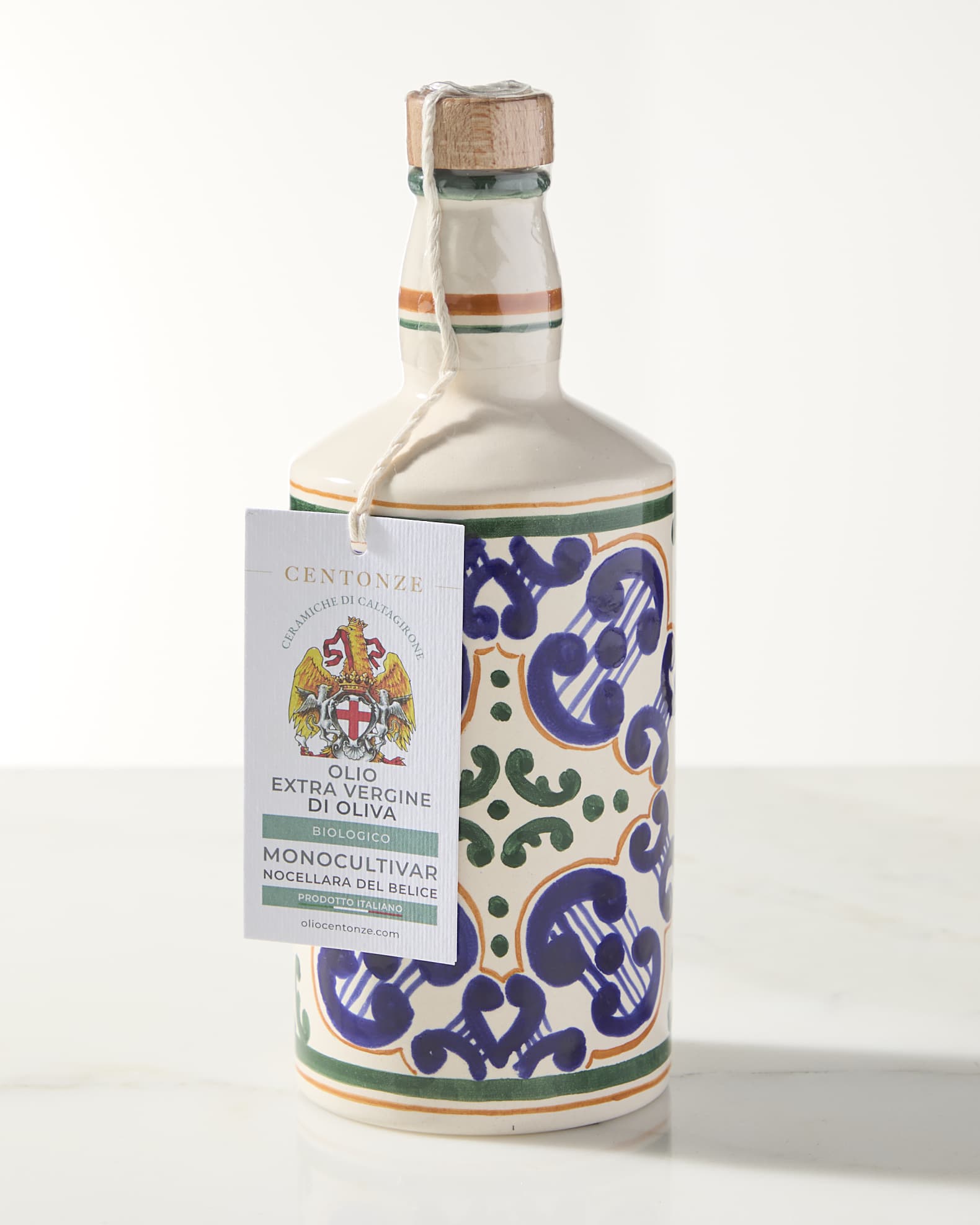 Extra Virgin Olive Oil in "Golden Sun" Barocco Bottle, 101.4 oz. 1
