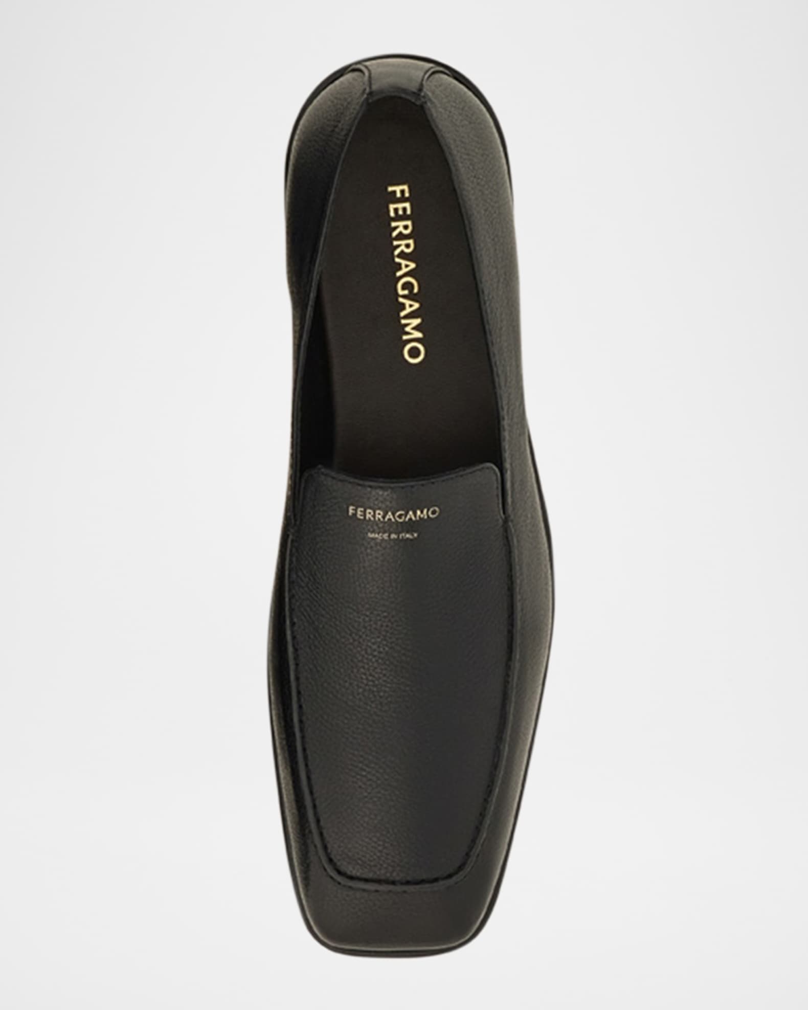 Ferragamo Men's Brian Leather Square-Toe Venetian Loafers | Neiman