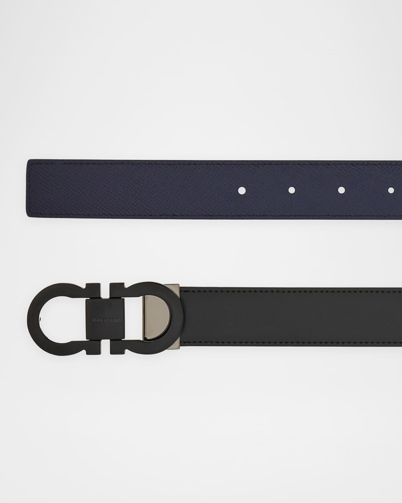 Men's Gancini-Buckle Double Adjustable Leather Belt 1