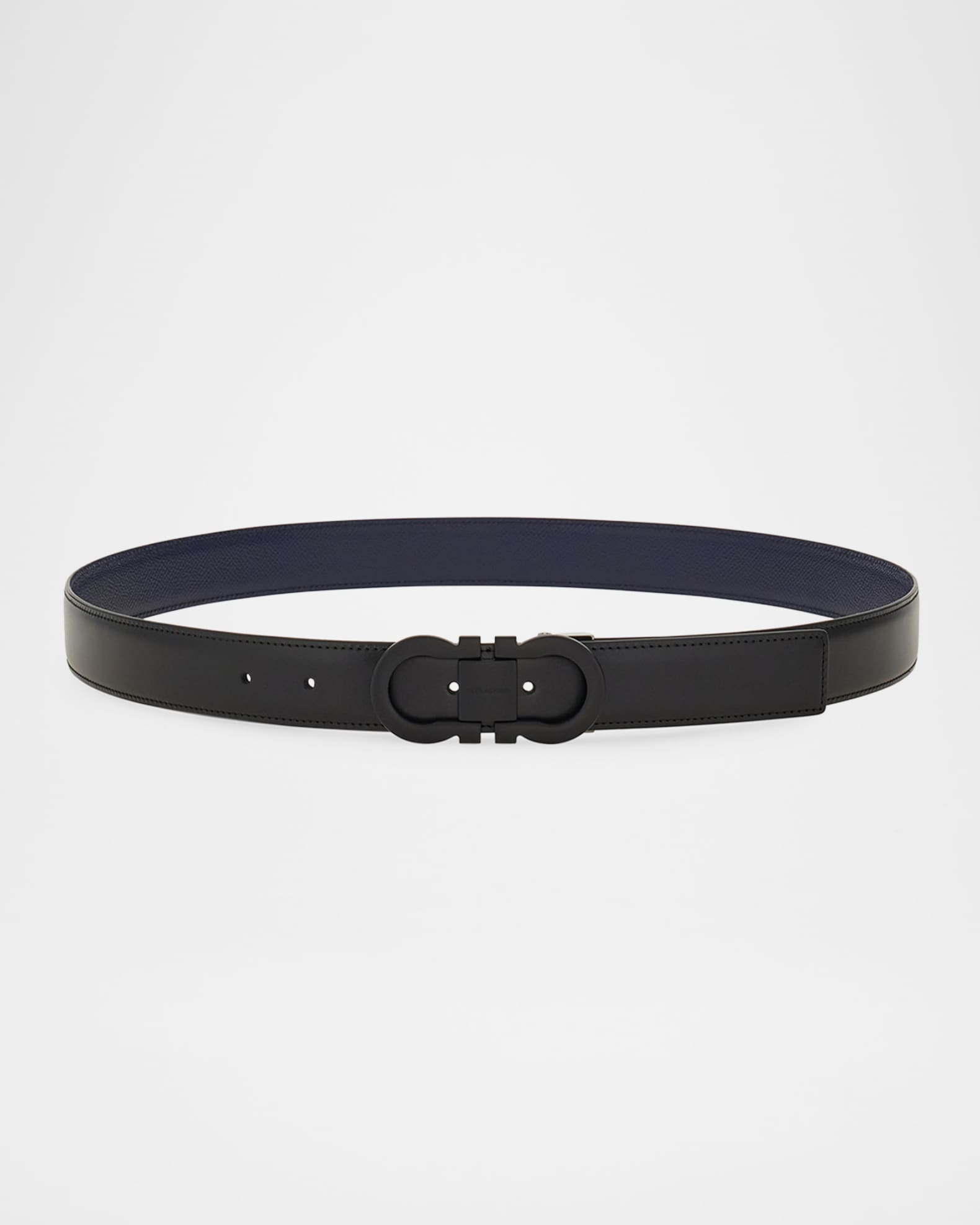 Men's Gancini-Buckle Double Adjustable Leather Belt 0
