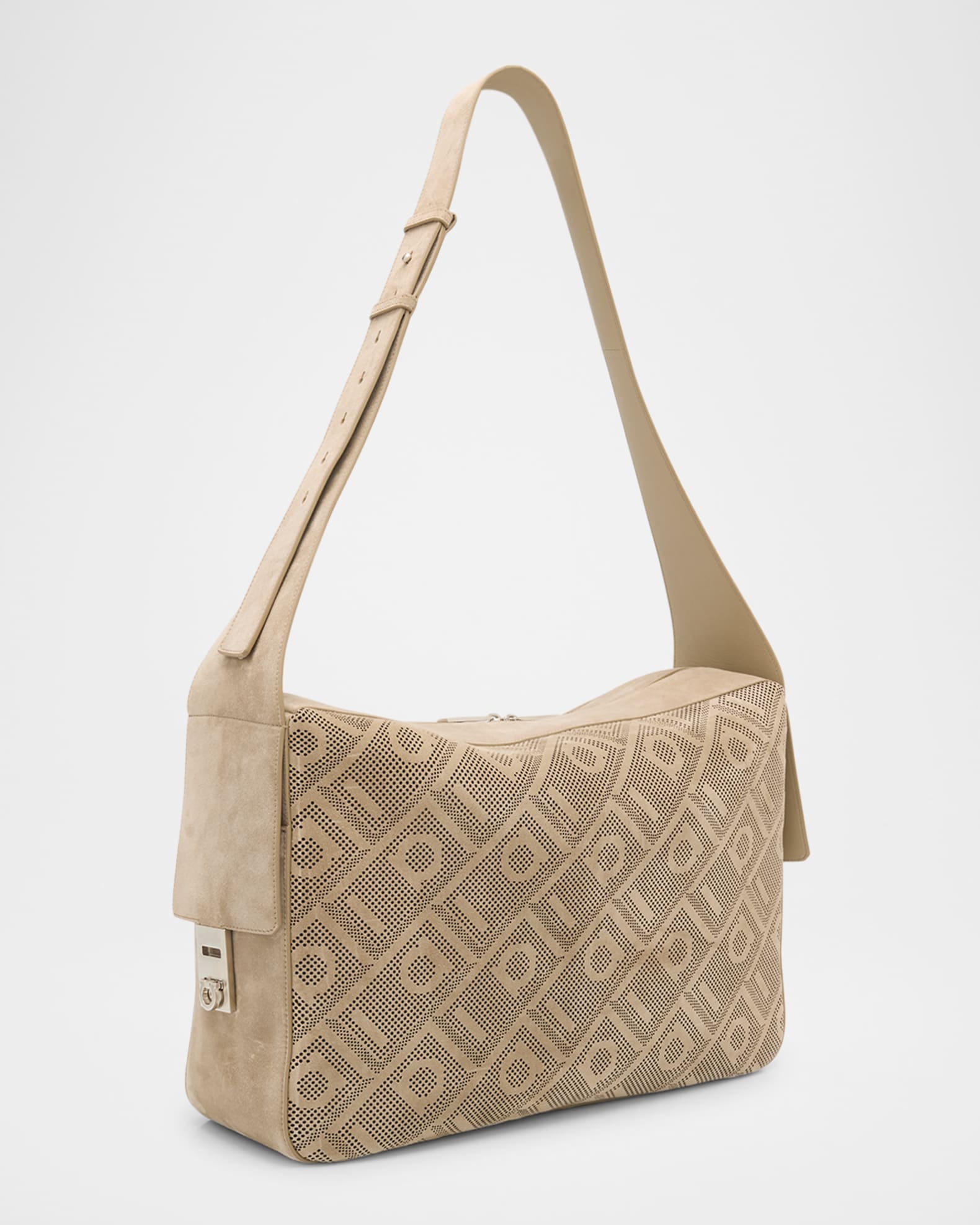 Men's Twins Perforated Leather Crossbody Bag - Thumbnail 2