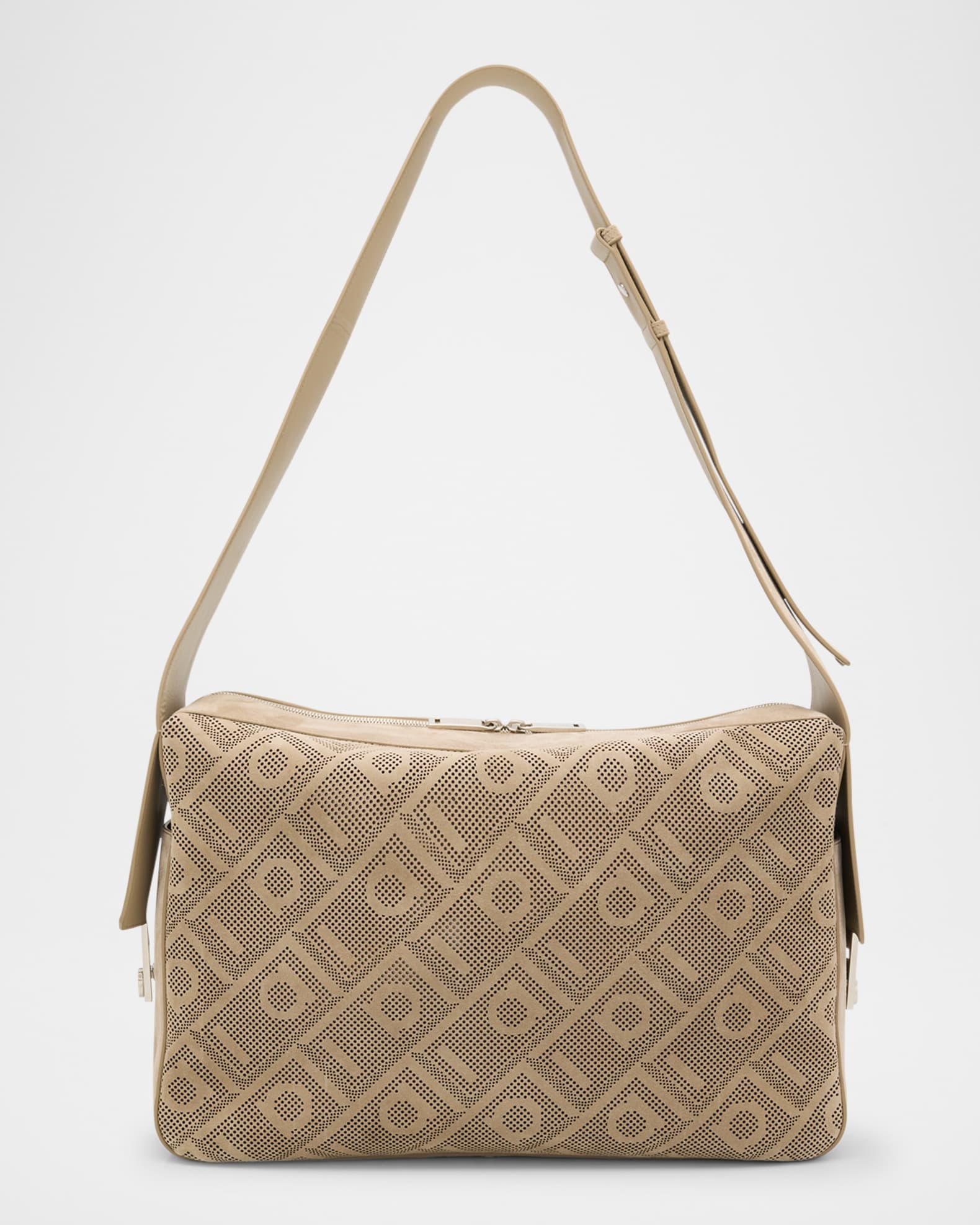 Men's Twins Perforated Leather Crossbody Bag