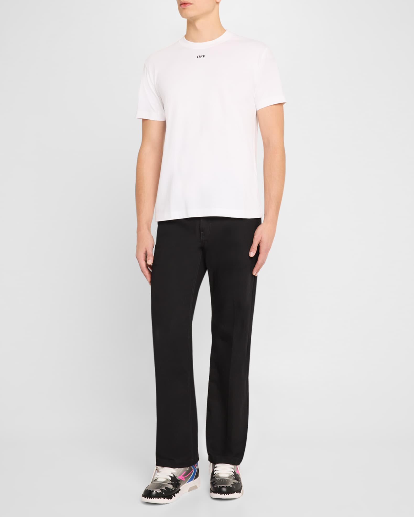 Tシャツ・カットソー Off-White OMAA027C99JER017 OFF STAMP SLIM S/S T-shirt Off-White Off Stamp stretch-cotton T-shirt | White | FARFETCH