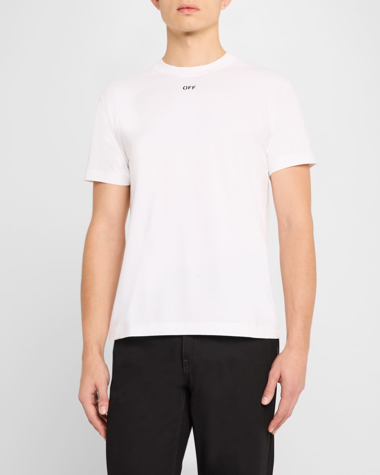 Tシャツ・カットソー Off-White OMAA027C99JER017 OFF STAMP SLIM S/S T-shirt Off-White Off-Stamp Cropped T-shirt | White | FARFETCH