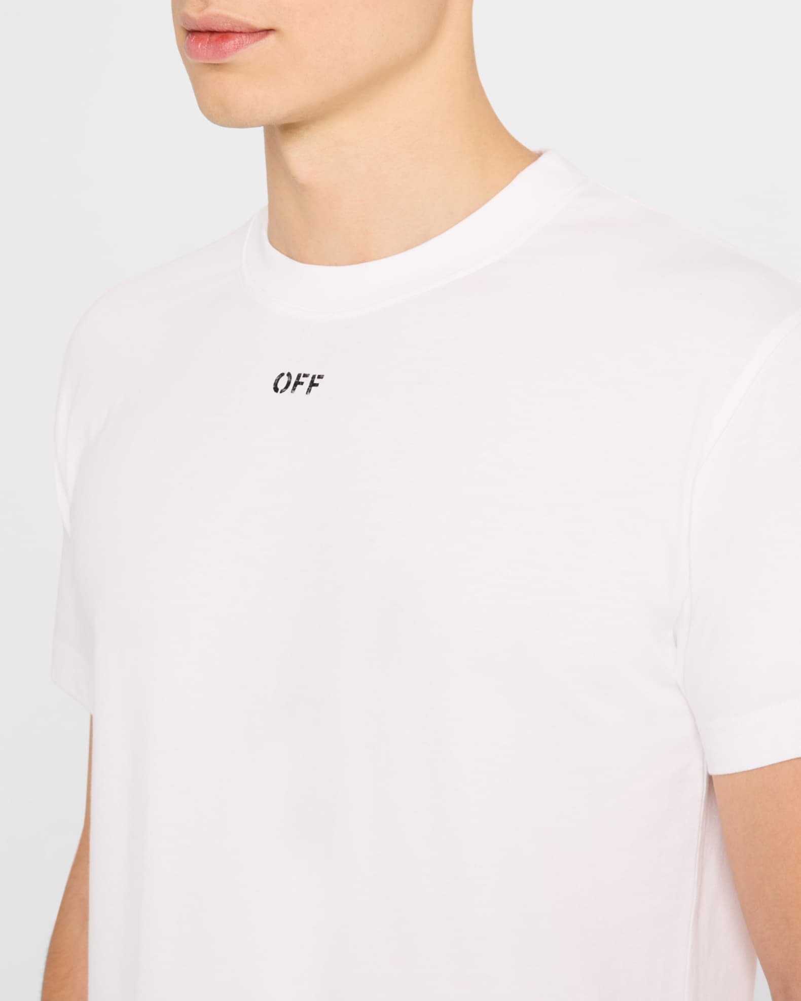 Tシャツ・カットソー Off-White OMAA027C99JER017 OFF STAMP SLIM S/S T-shirt Off-White Off Stamp stretch-cotton T-shirt | White | FARFETCH