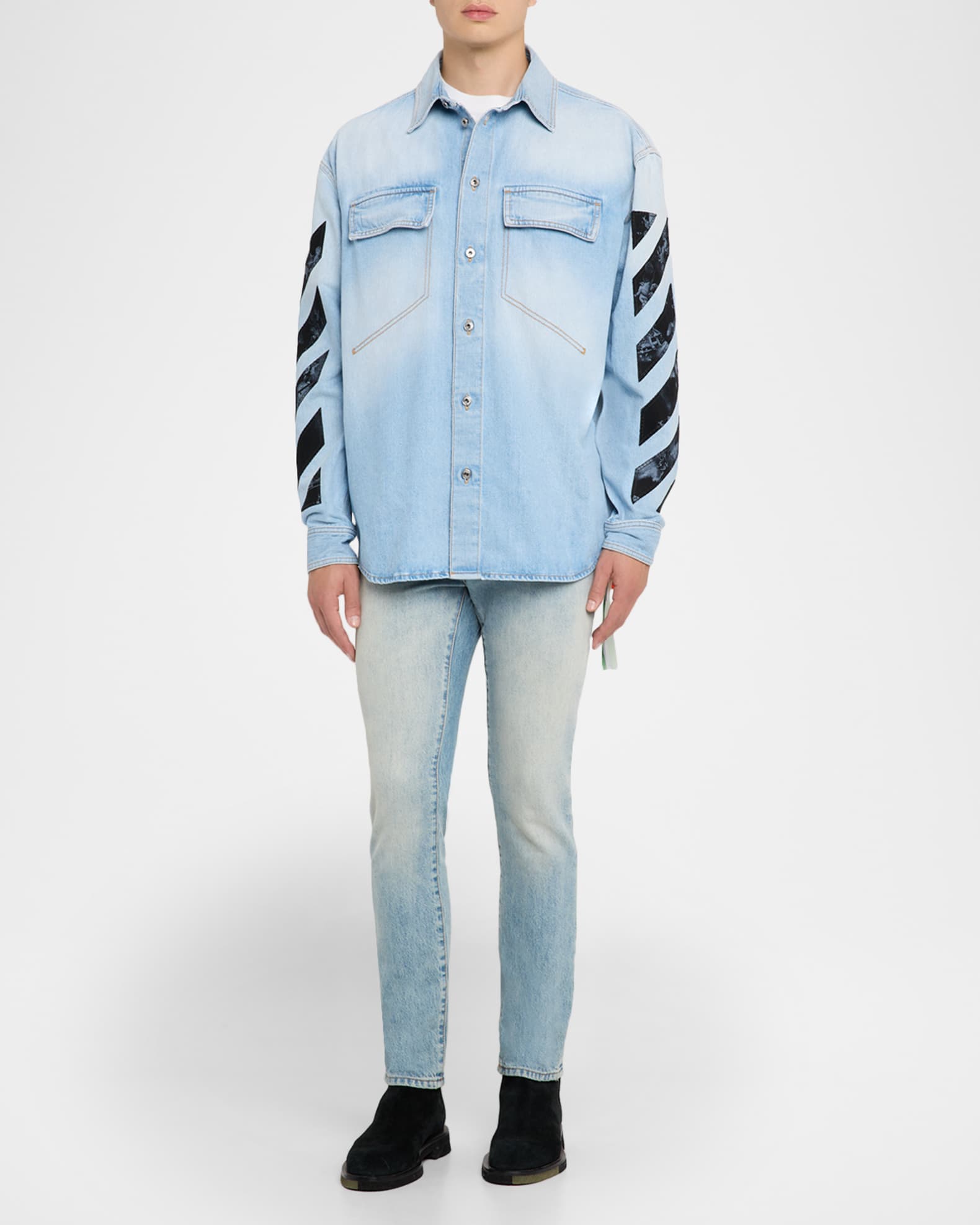 Men's Fresco Sleeve-Diagonals Button-Down Shirt 1