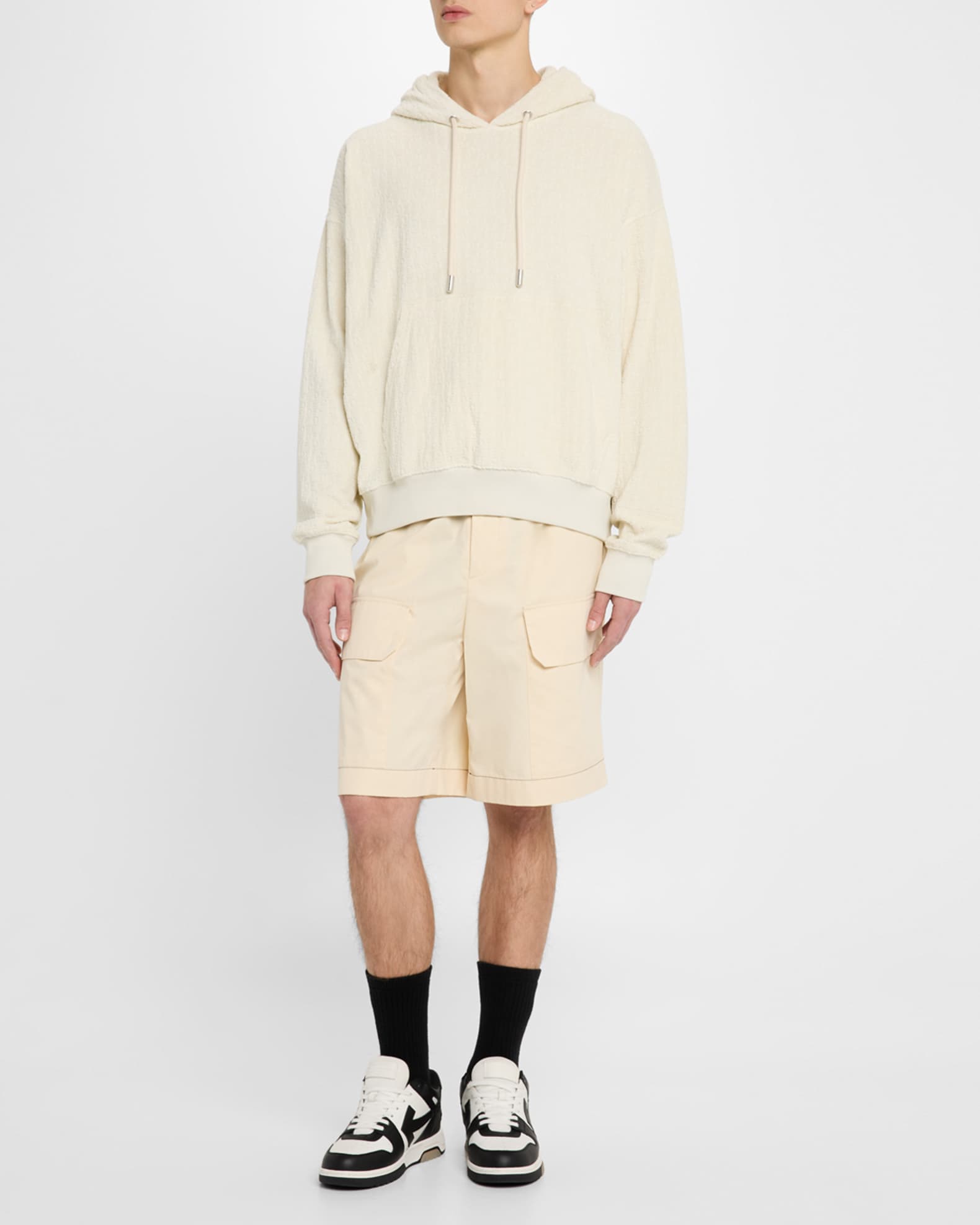Off-White Men's Allover-Logo Terry Skate Hoodie | Neiman Marcus
