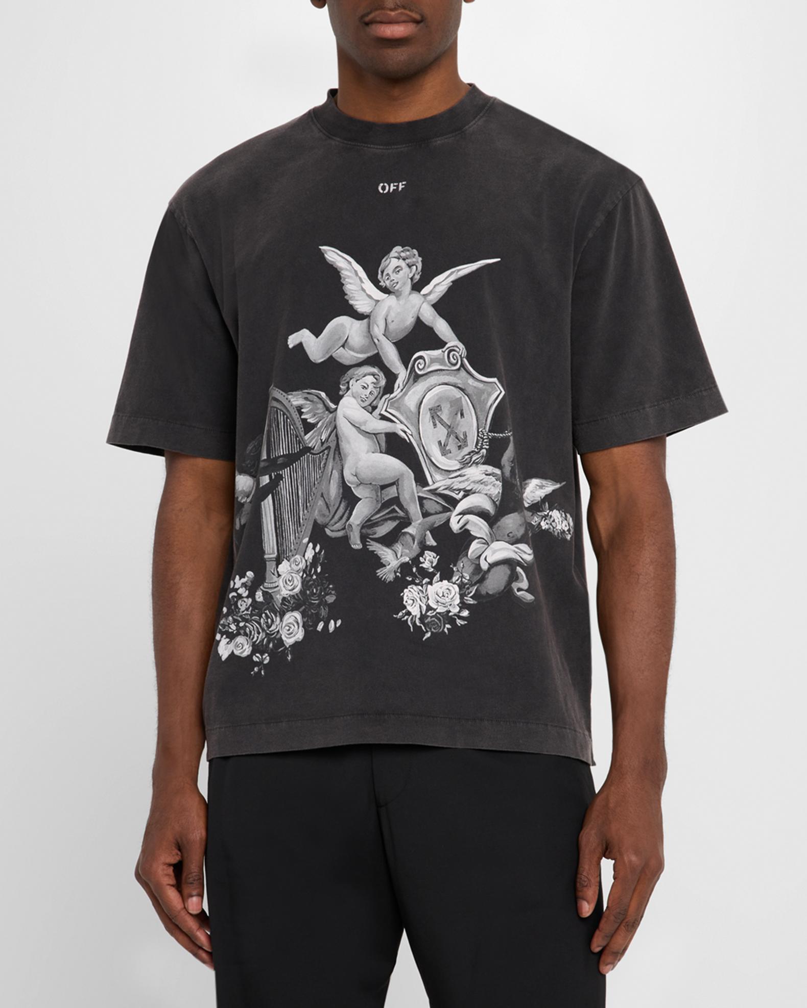 Off-Whiteのブラック Vintage Putti Tシャツが