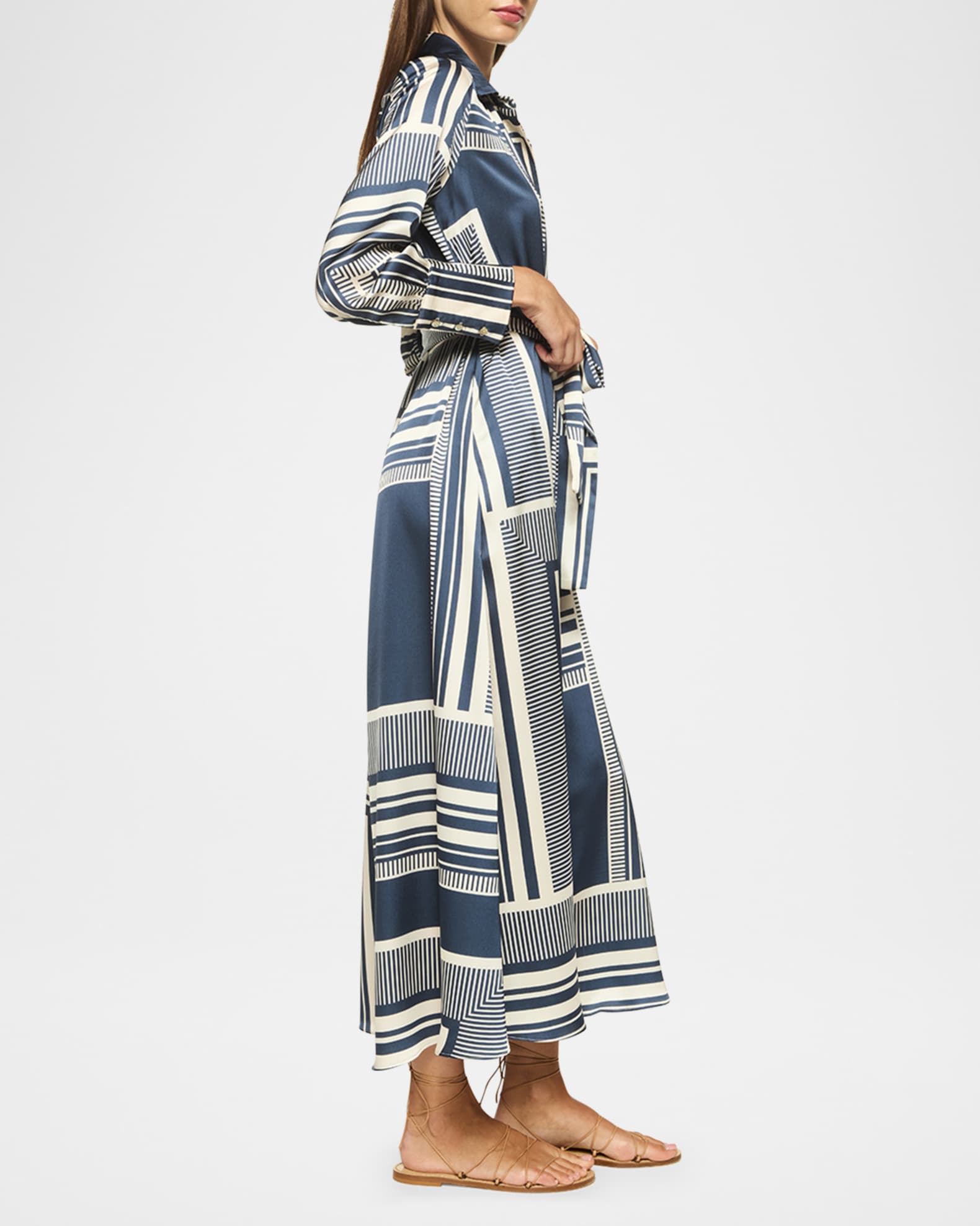 Herminia Satin Maxi Shirtdress 1