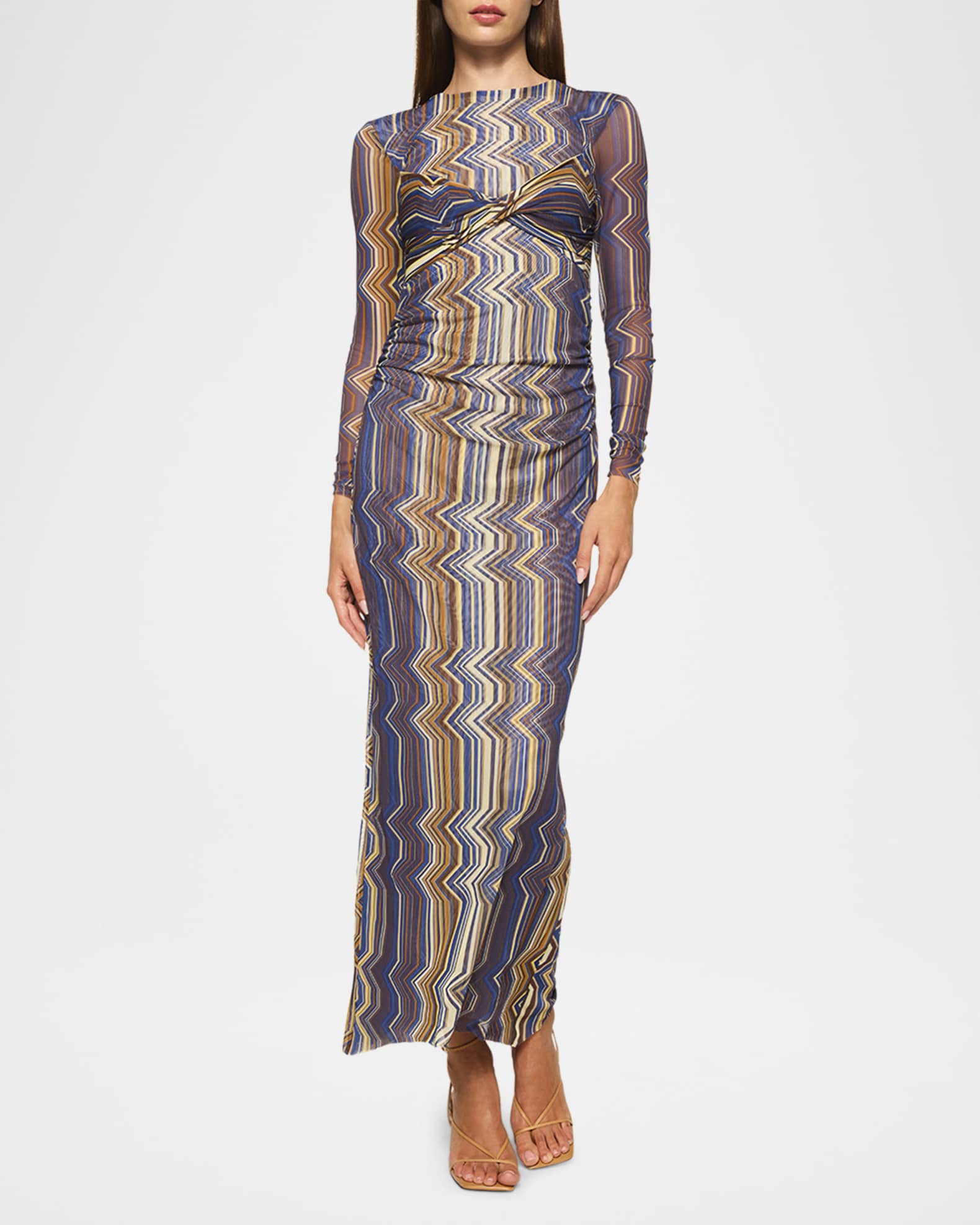 Idris Printed Mesh Maxi Dress 1