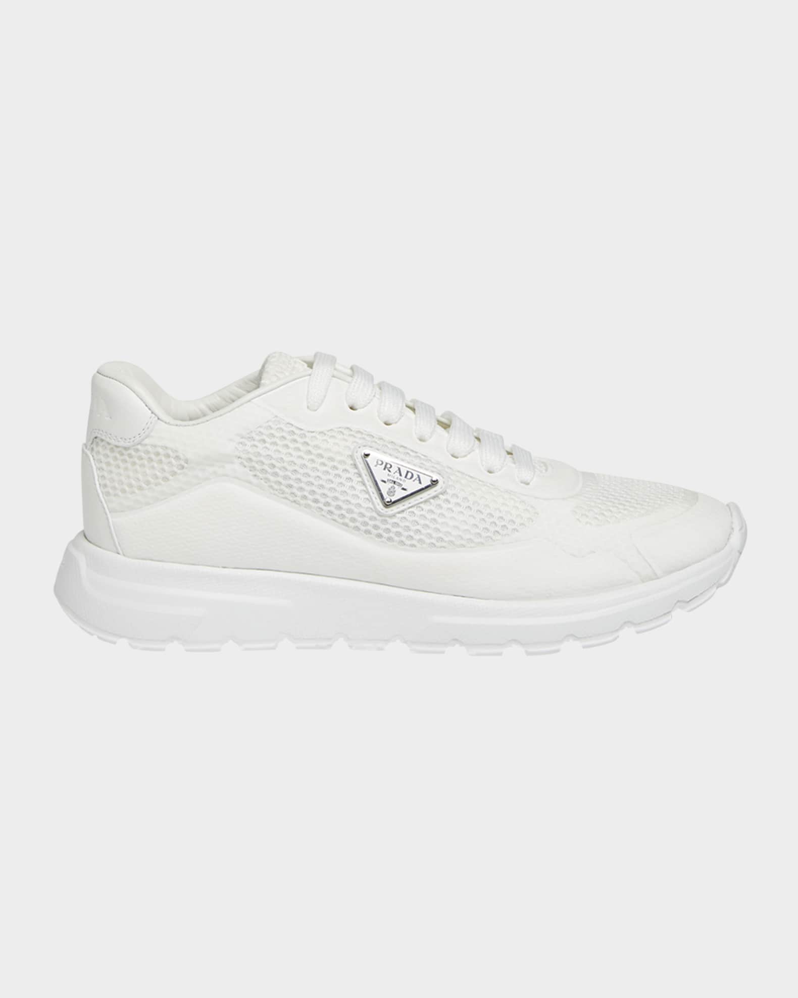 Rete Net Leather Lace-Up Sneakers 0