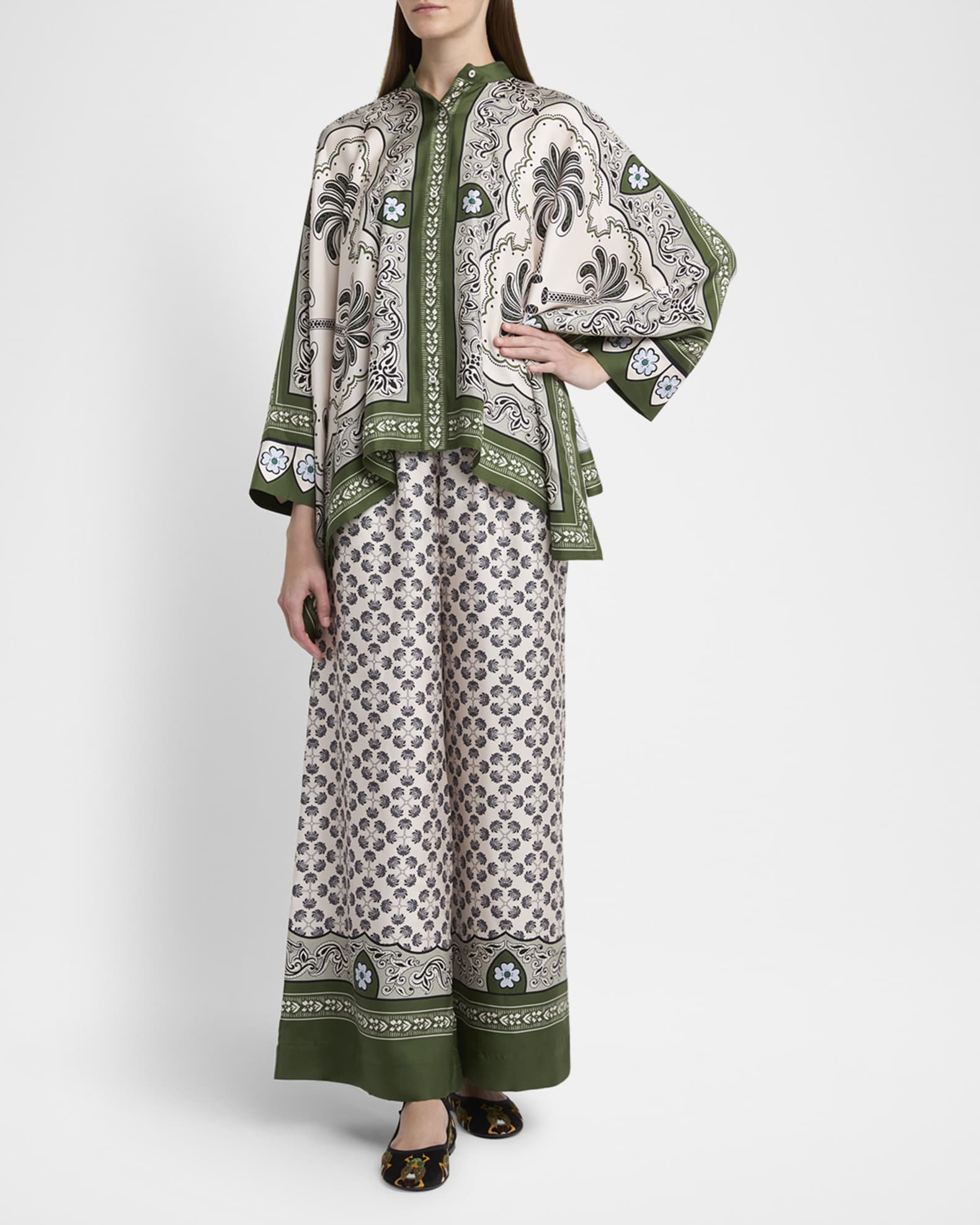 La DoubleJ Silk-Twill Wide-Leg Palazzo Pants | Neiman Marcus
