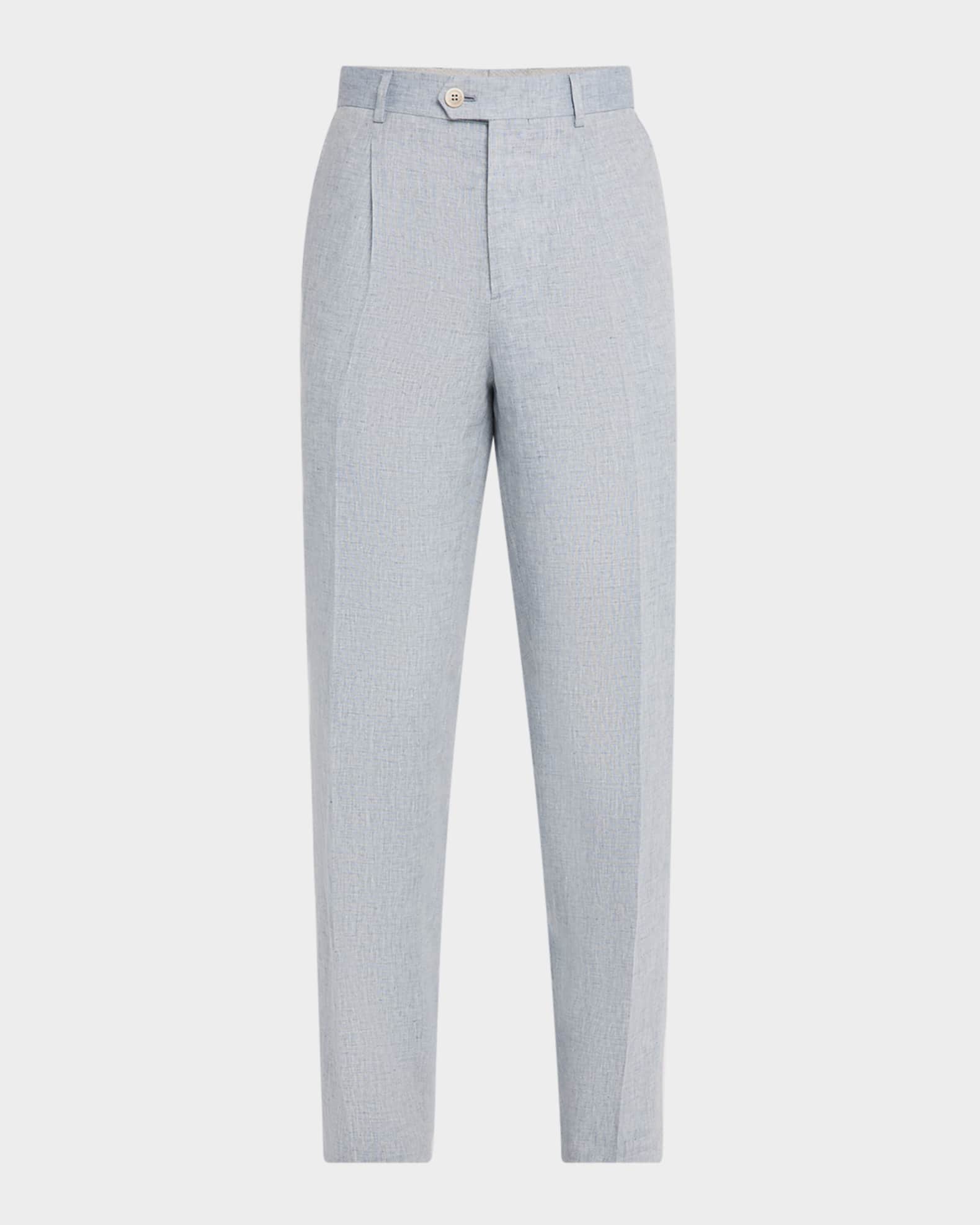 Men's Linen Single-Pleated Pants 0