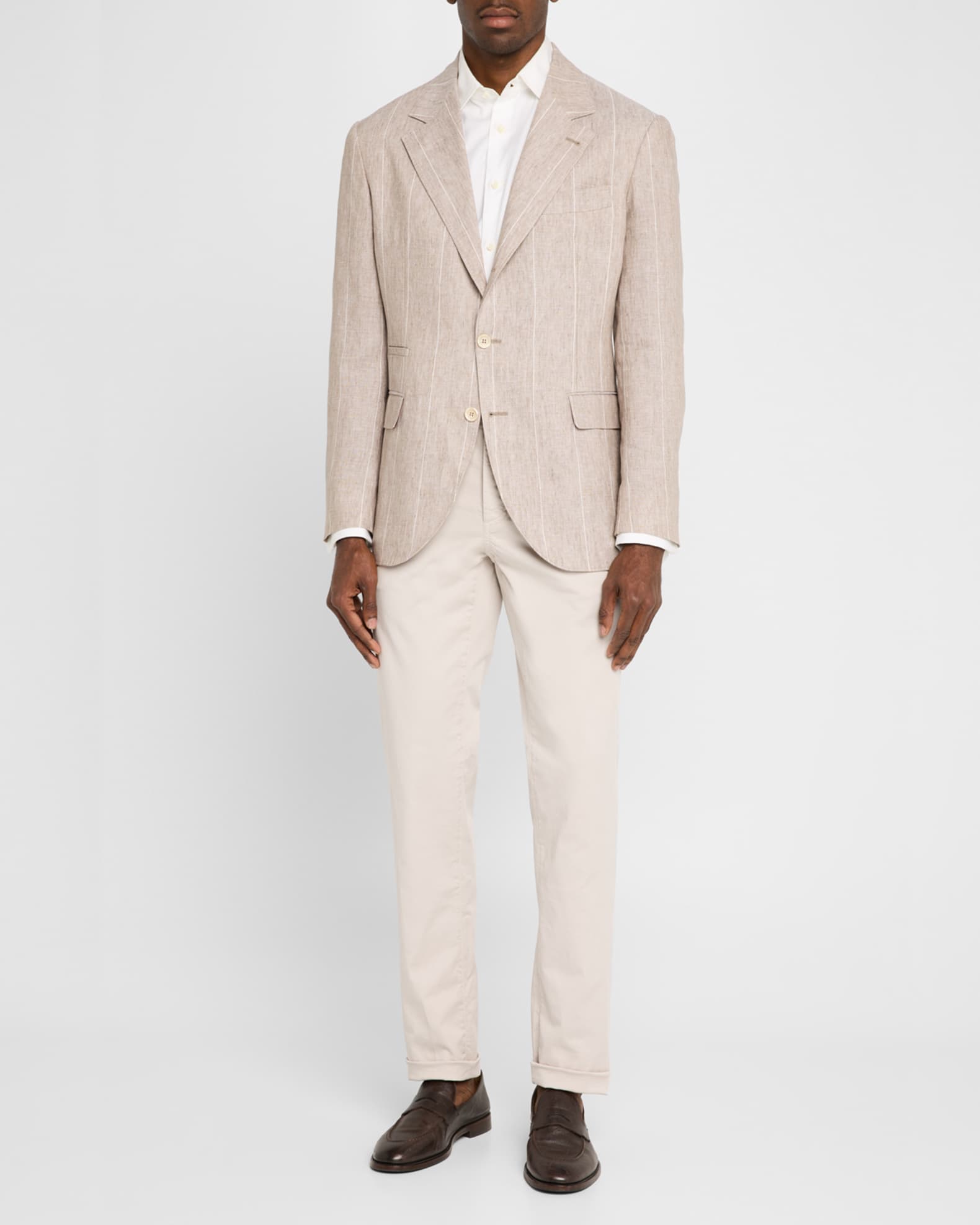 Men's Linen Stripe Single-Breasted Sport Coat 1