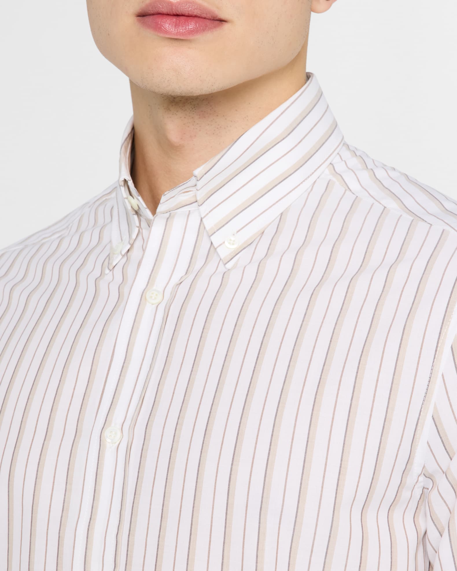 Men's Cotton Multi-Stripe Sport Shirt