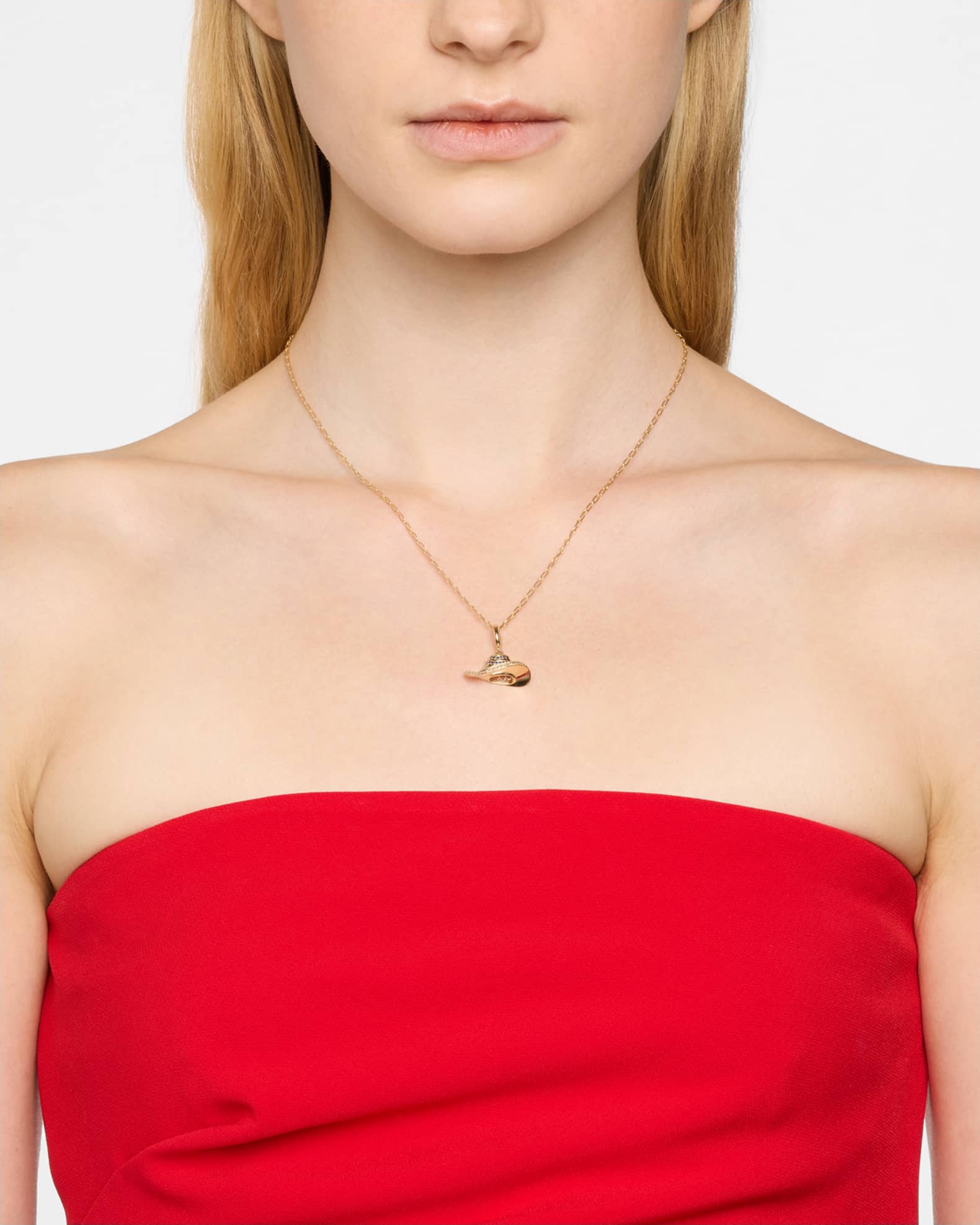 14K Yellow Gold Rodeo Hat Diamonds and Blue Sapphire Pendant 1