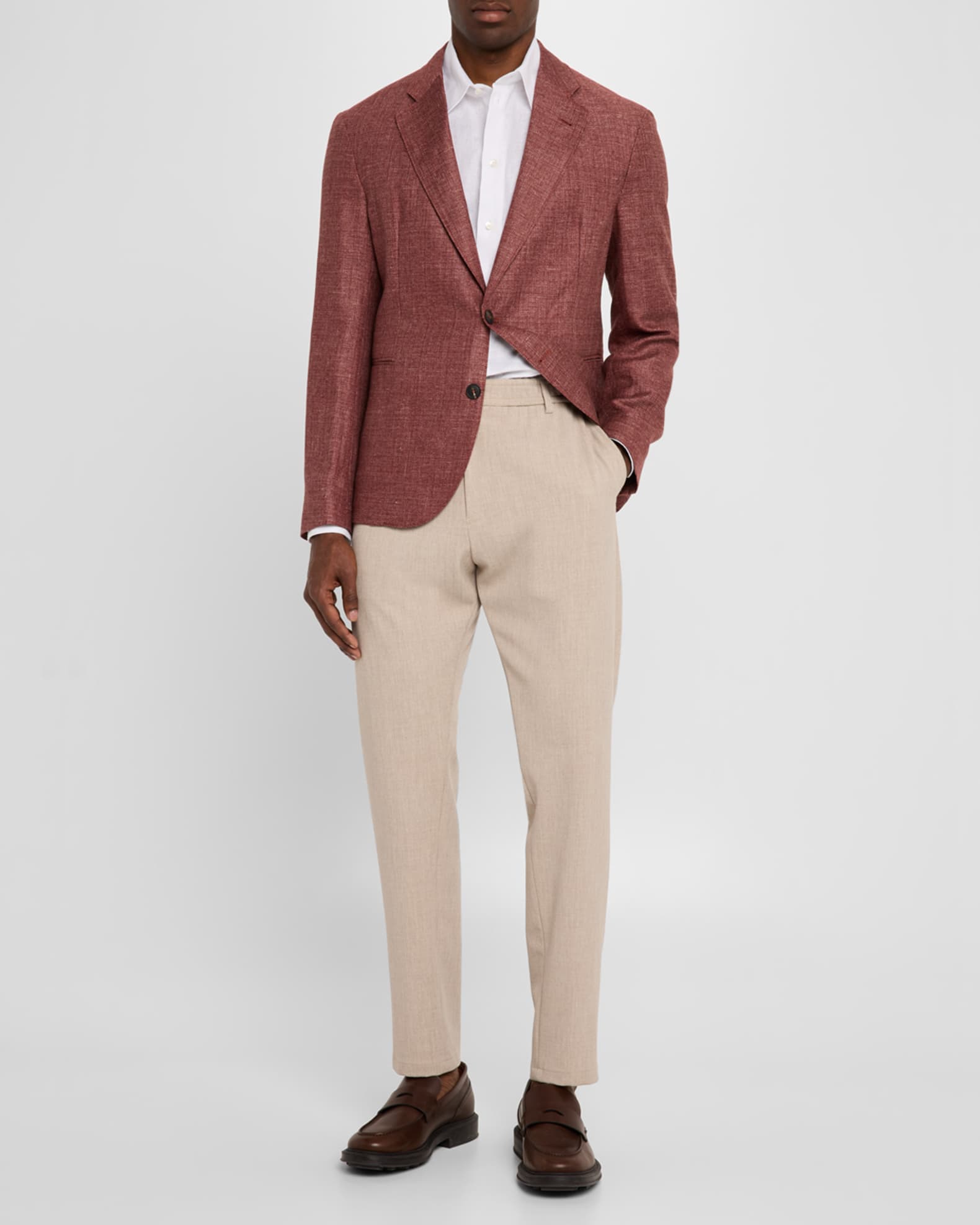 Men's Linen and Wool Soft Single-Breasted Sport Coat 1