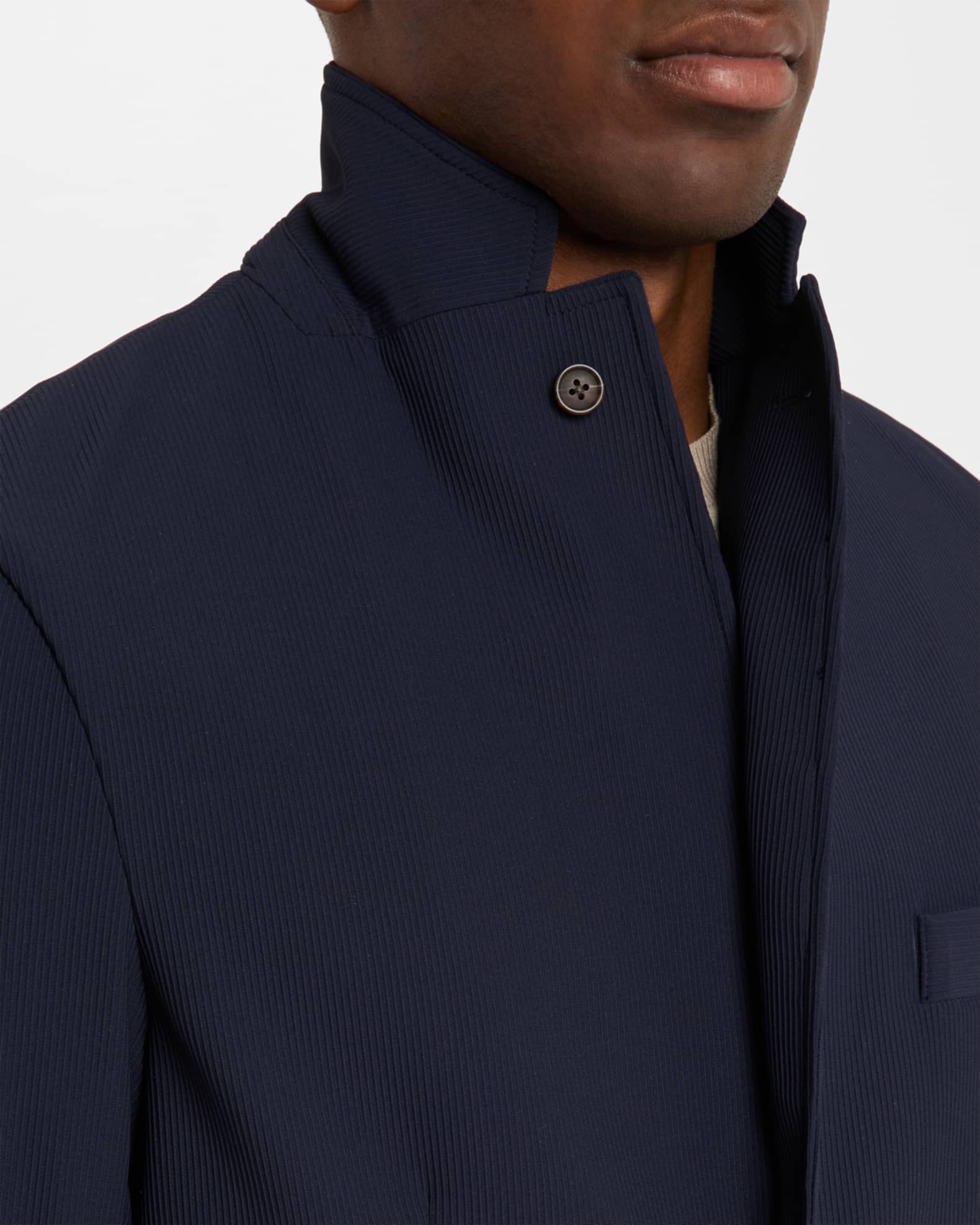 Emporio Armani Men's Nylon Stretch Blazer with Removable Hood