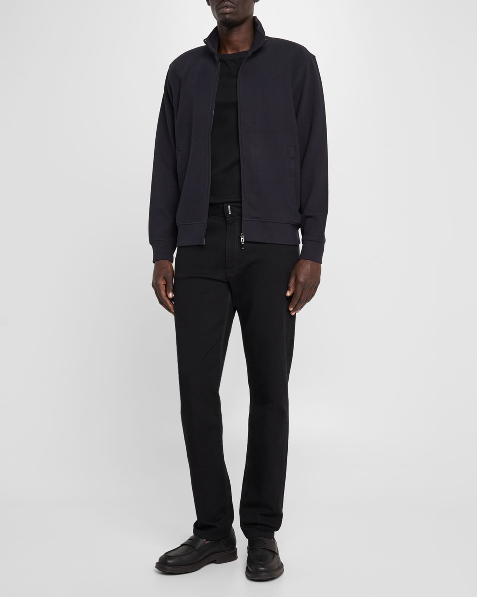 Emporio Armani Men's Textured Cotton Full-Zip Sweater Jacket