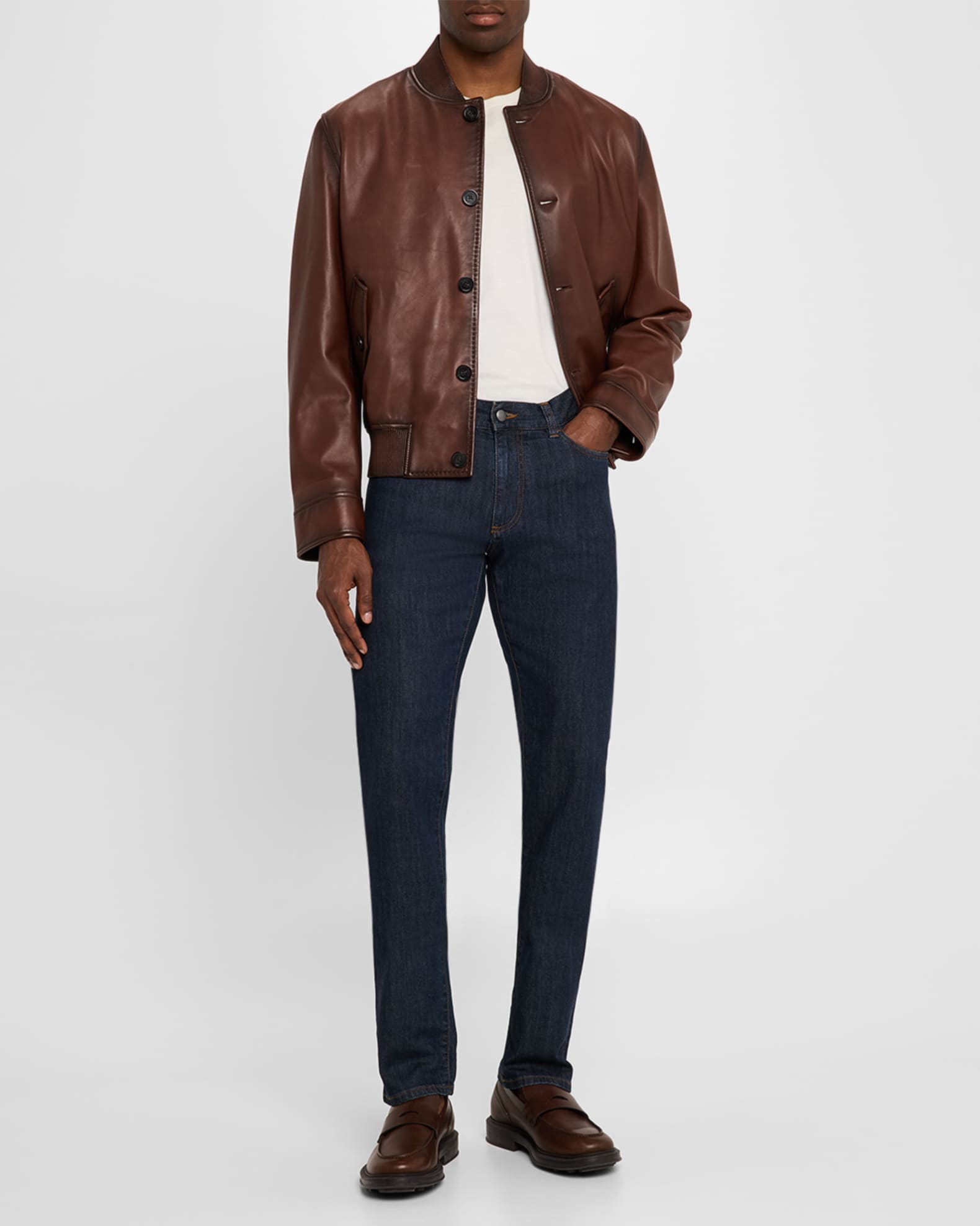 Men's Napa Leather Bomber Jacket 1
