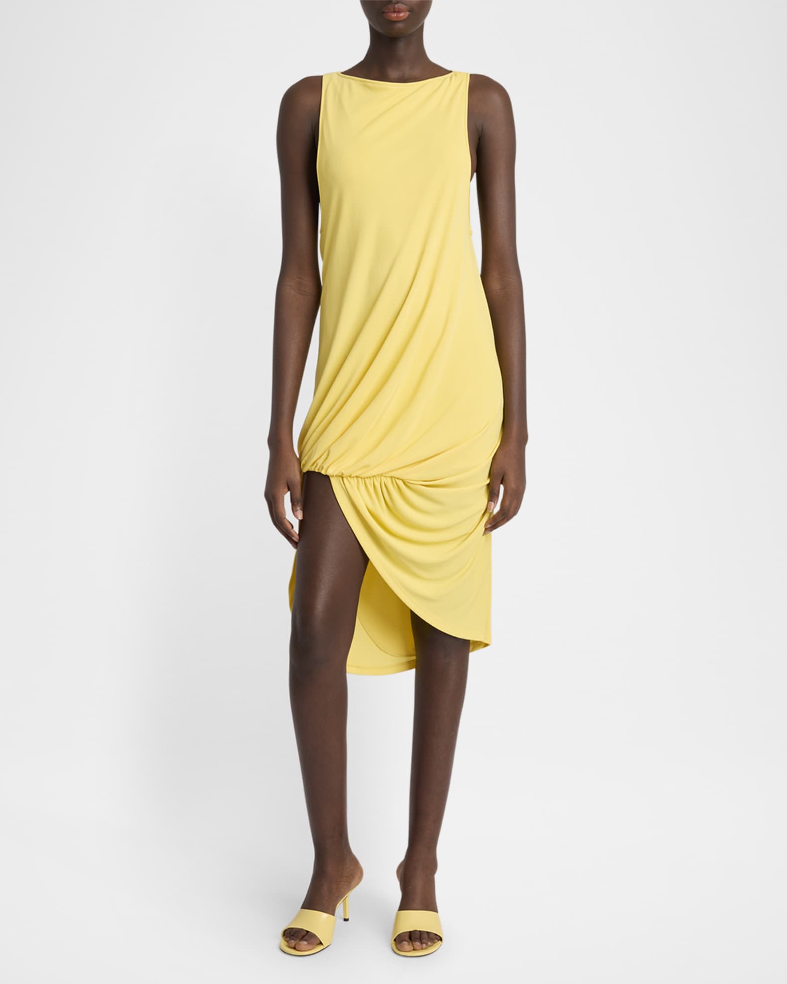 Peplo Sleeveless Draped High-Low Dress 1