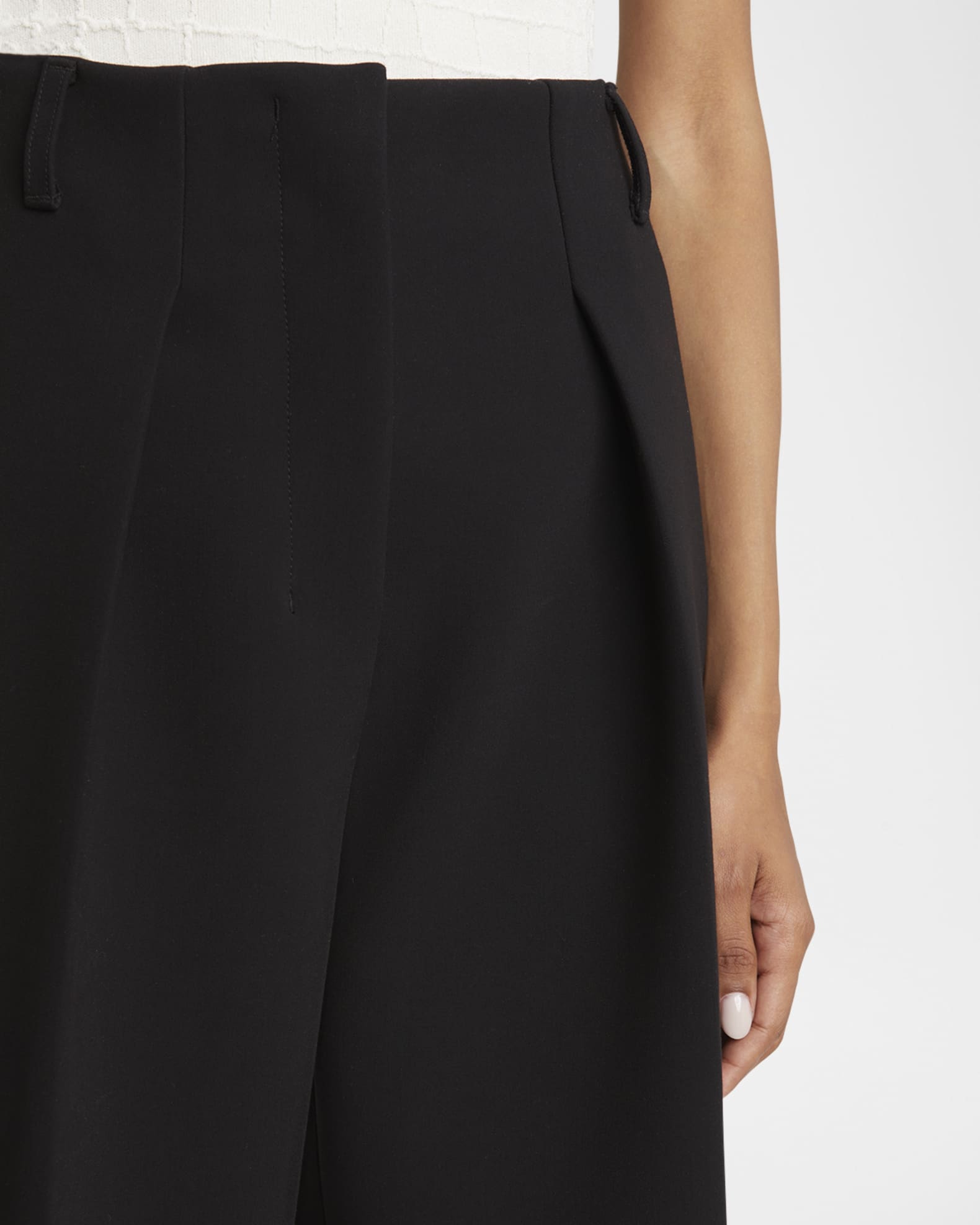 Jacquemus Ovalo Pleated Wide-Leg Pants | Neiman Marcus