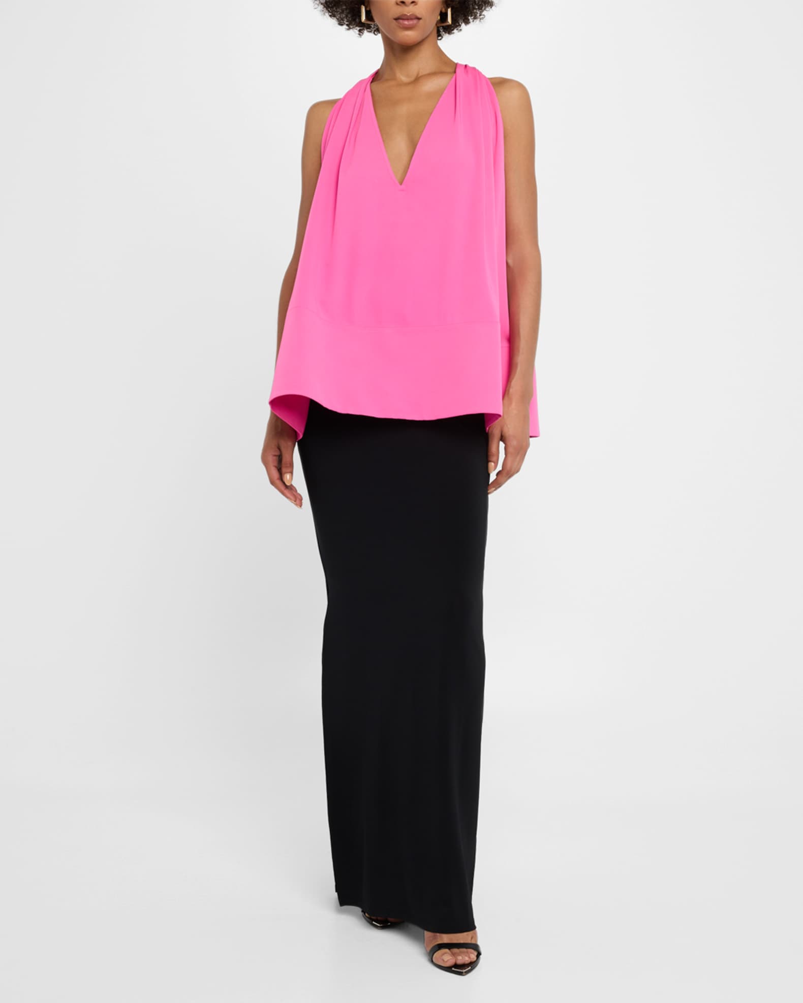 JACQUEMUS 213SK0091000PINK 関税送料込 Jacquemus Le Norma V-Neck Gathered Tank Top | Neiman Marcus