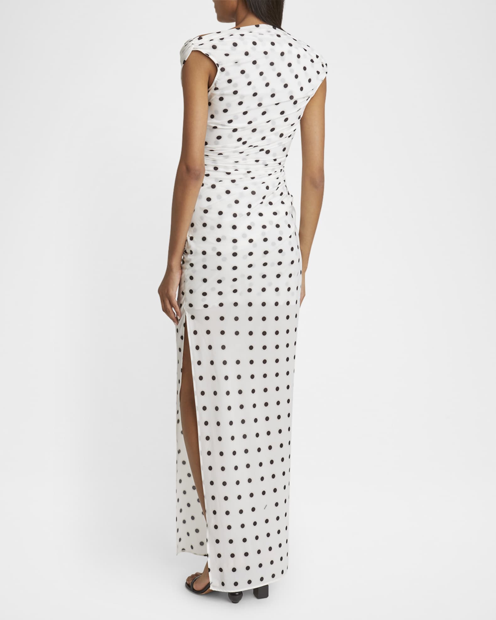 Rita Polka-Dot Off-The-Shoulder Gown