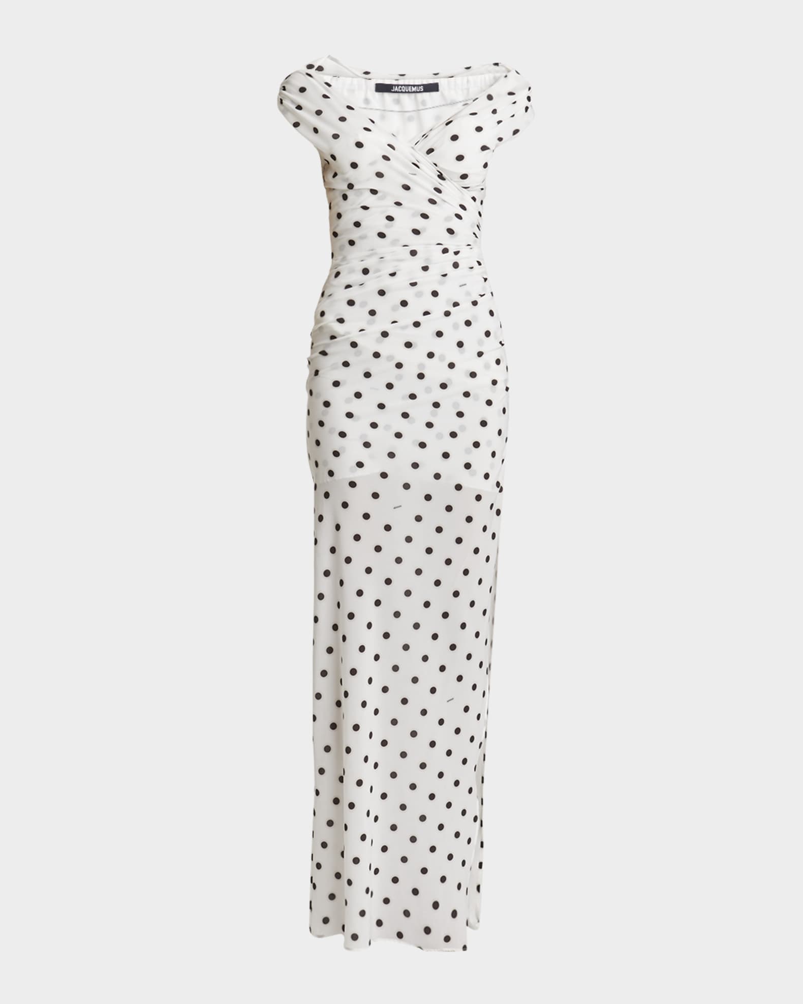 Rita Polka-Dot Off-The-Shoulder Gown 0