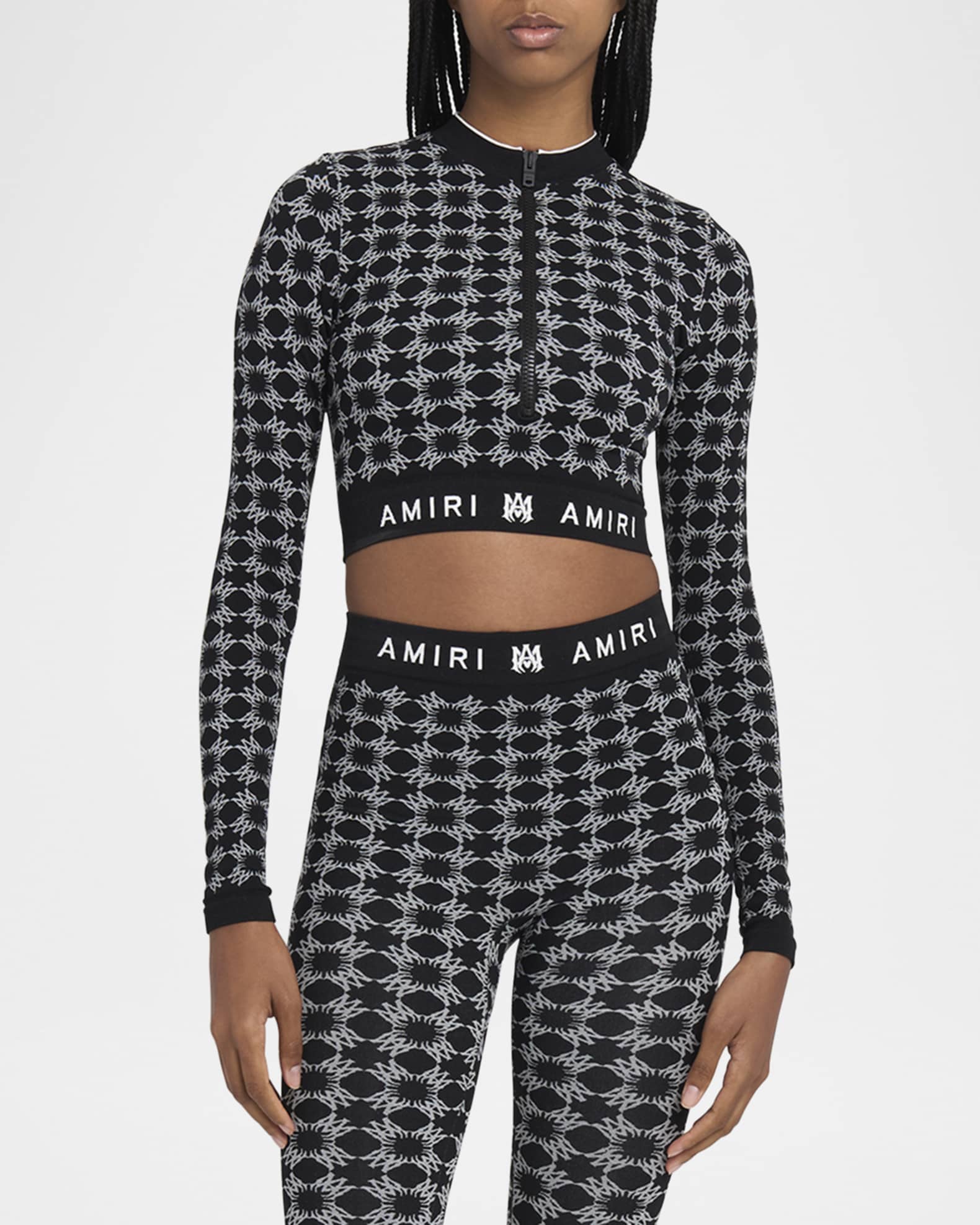MA Quad Seamless Half-Zip Crop Top
