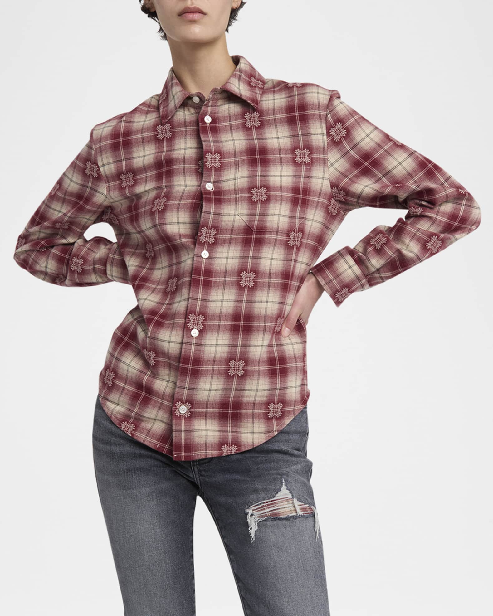 Amiri MA Quad Flannel Overshirt | Neiman Marcus