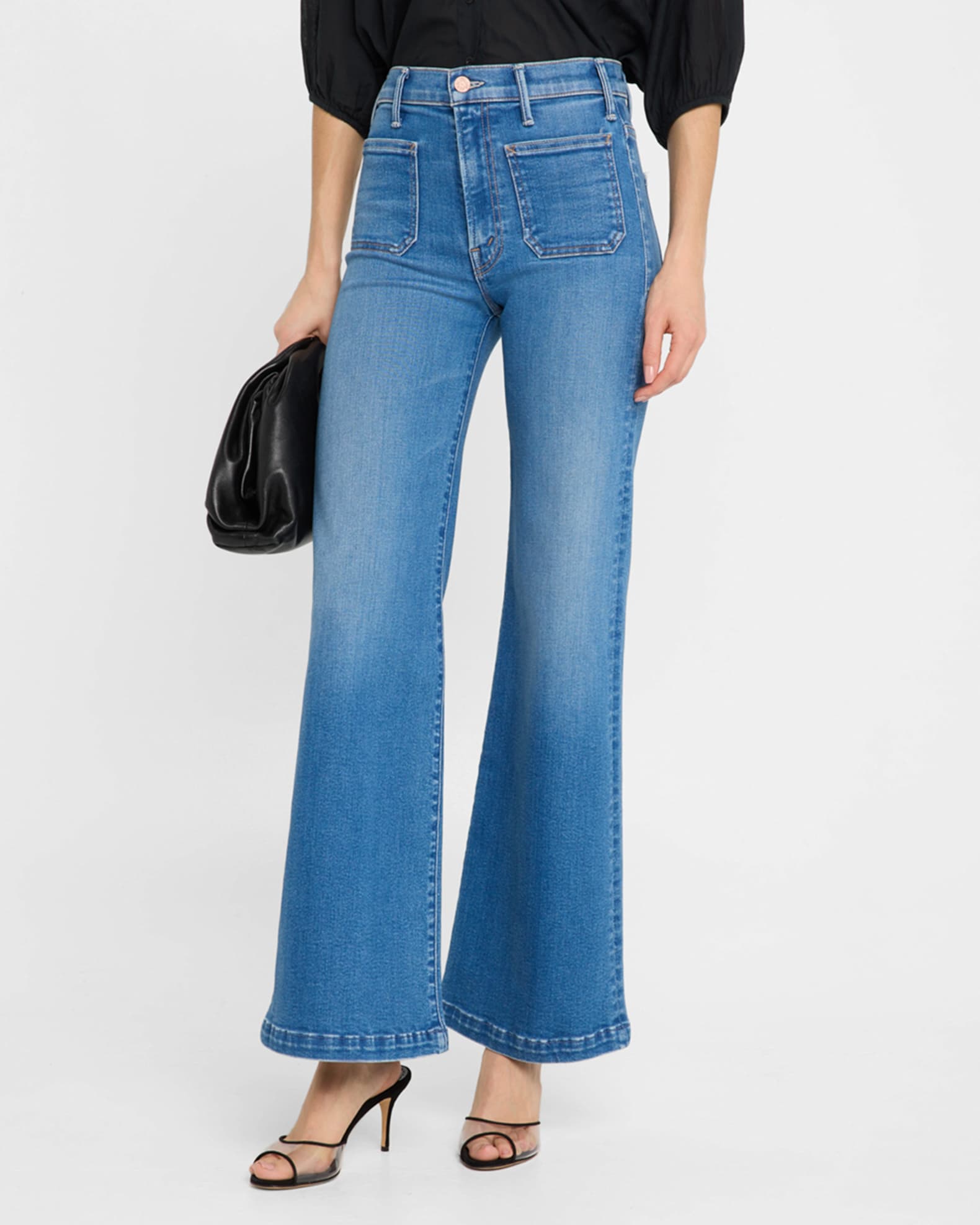 デニム・ジーパン MOTHER THE HUSTLER ROLLER SNEAK JEANS MOTHER The Hustler Roller Patch Pocket Sneak Jeans | Neiman