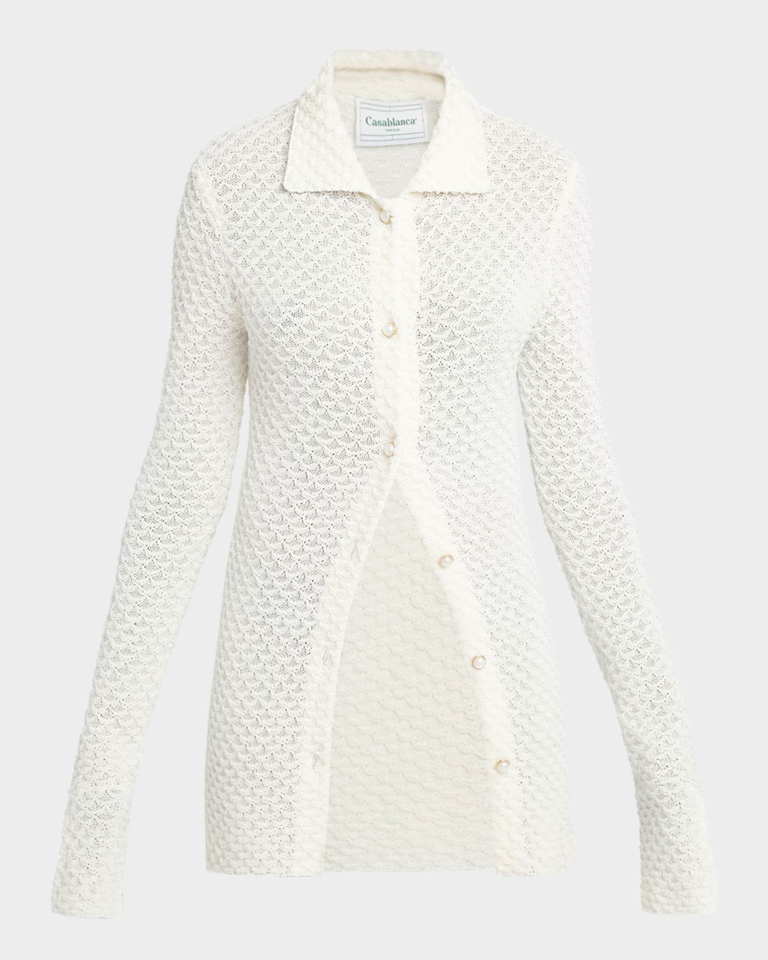 Long Textured Knit Summer Shirt 0