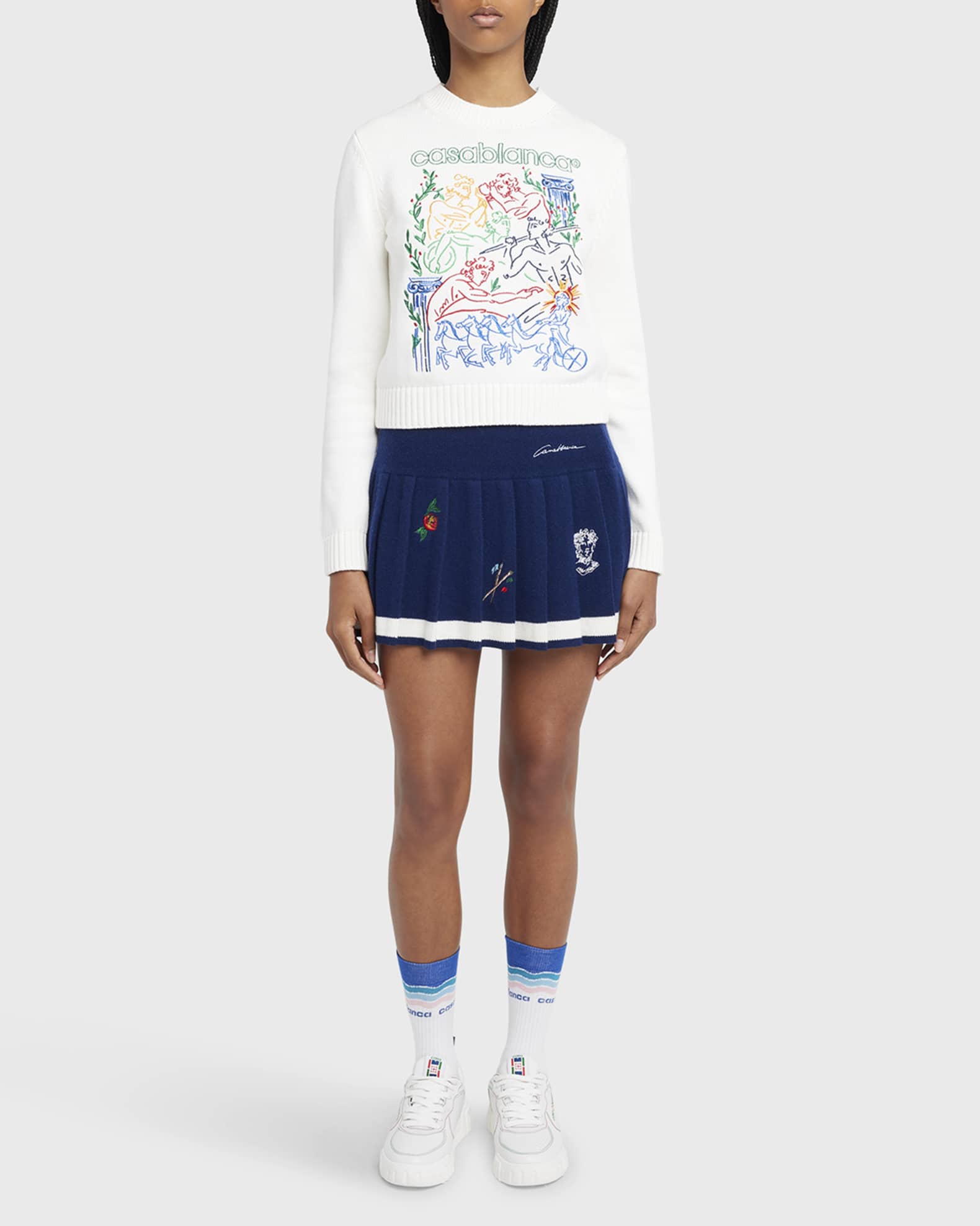 Logo Embroidered Crewneck Sweater 1