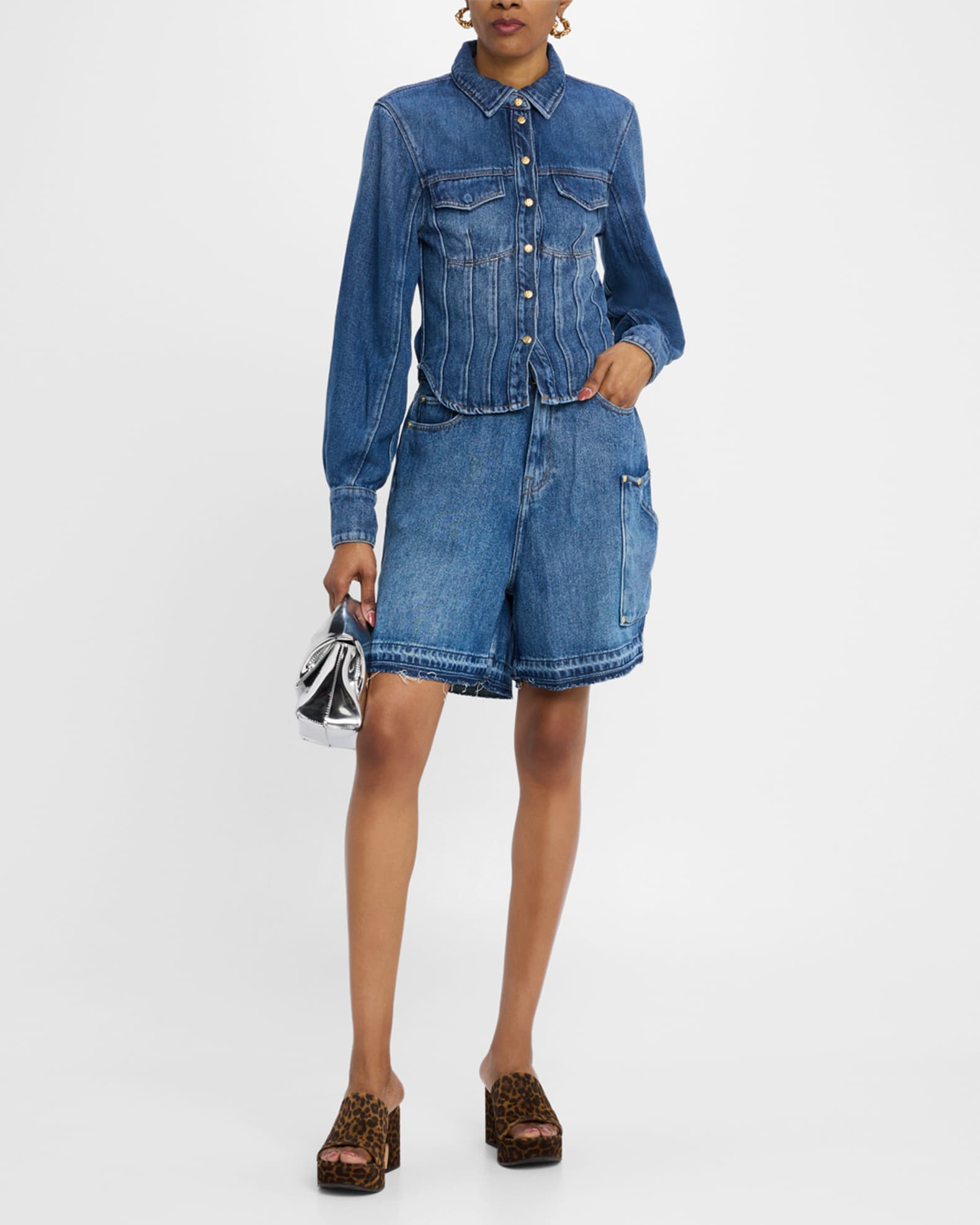 Denim Cargo Shorts 1